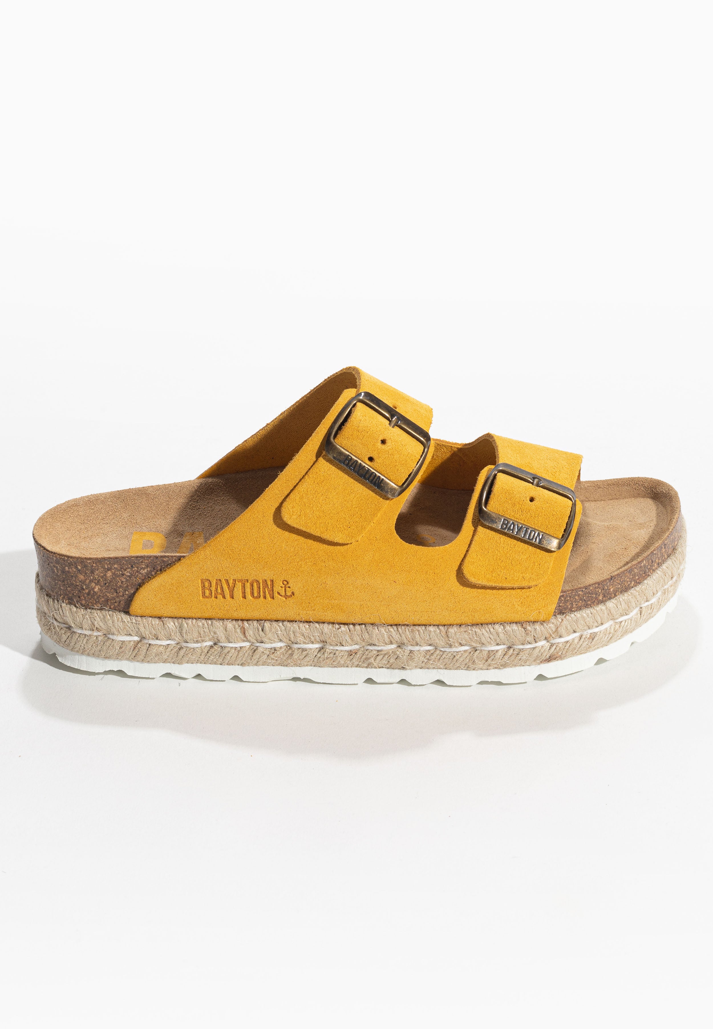 Alcee Yellow Suede Leather Platform Sandals