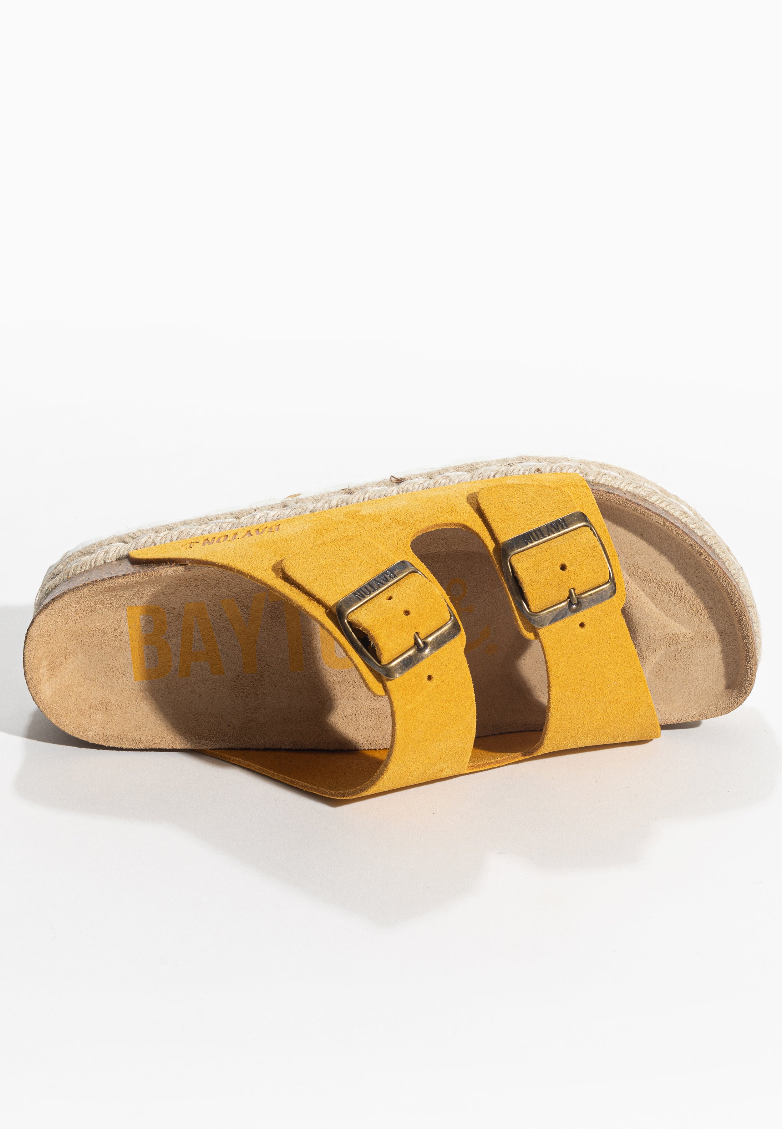 Alcee Yellow Suede Leather Platform Sandals