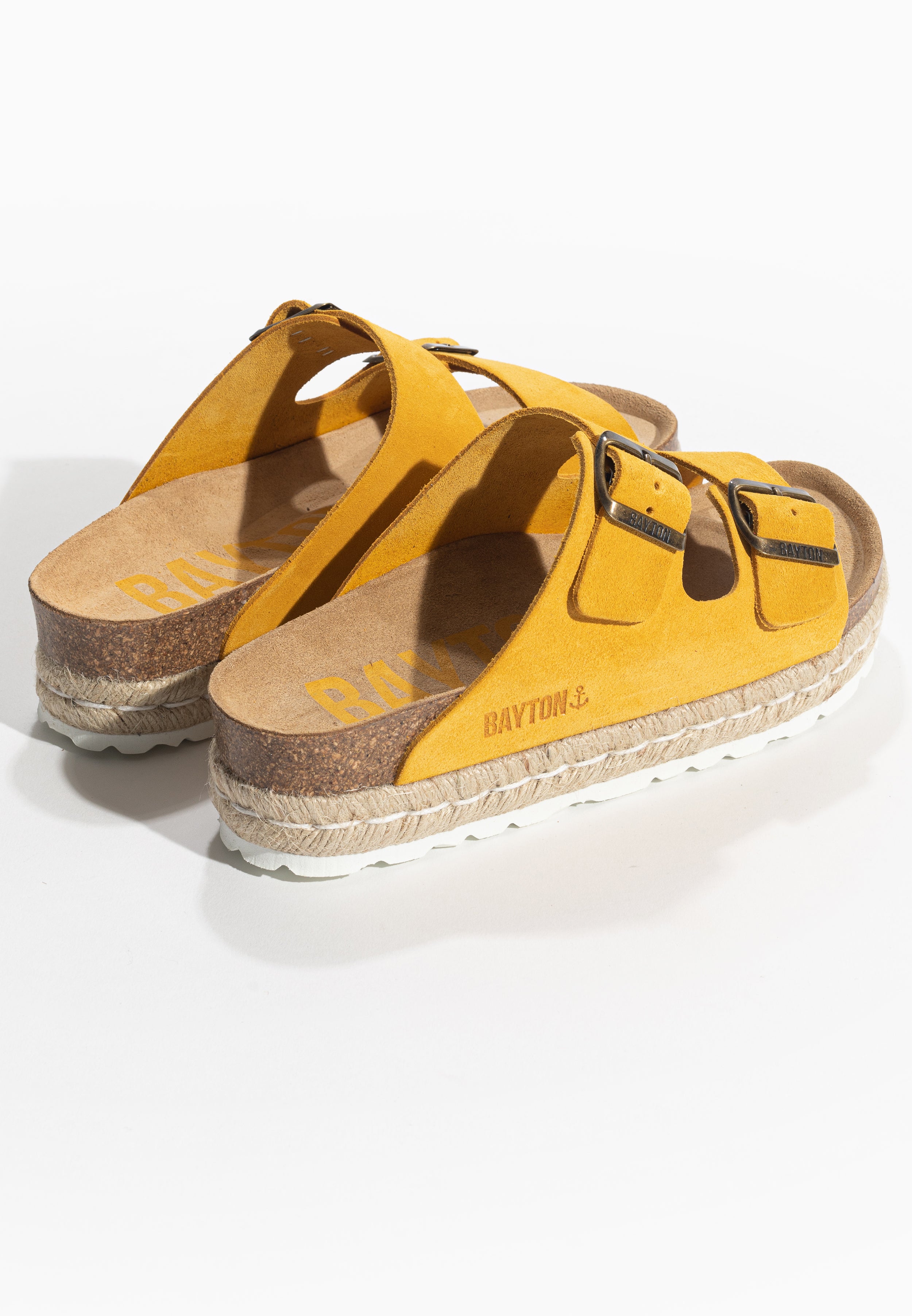 Alcee Yellow Suede Leather Platform Sandals