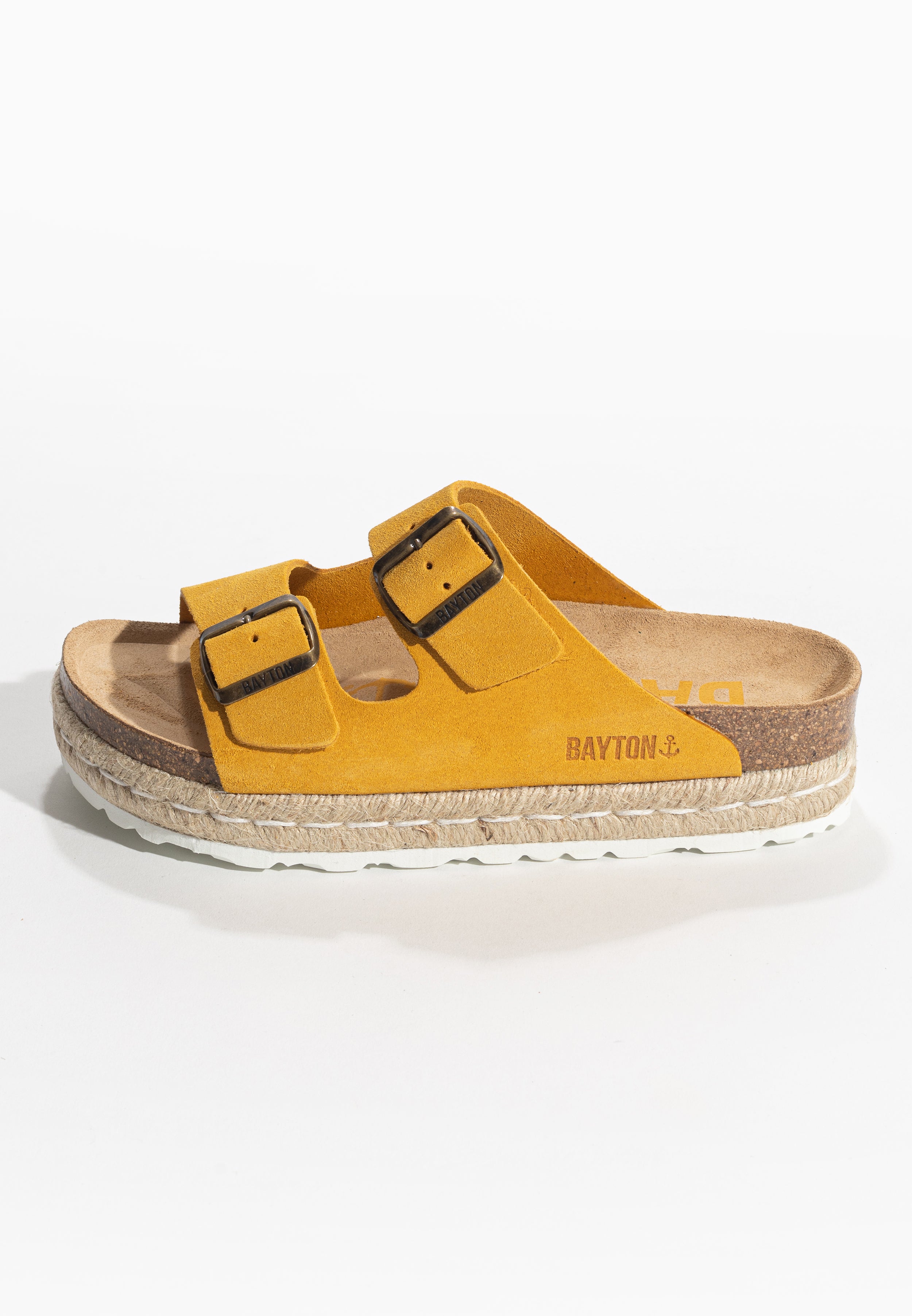 Alcee Yellow Suede Leather Platform Sandals