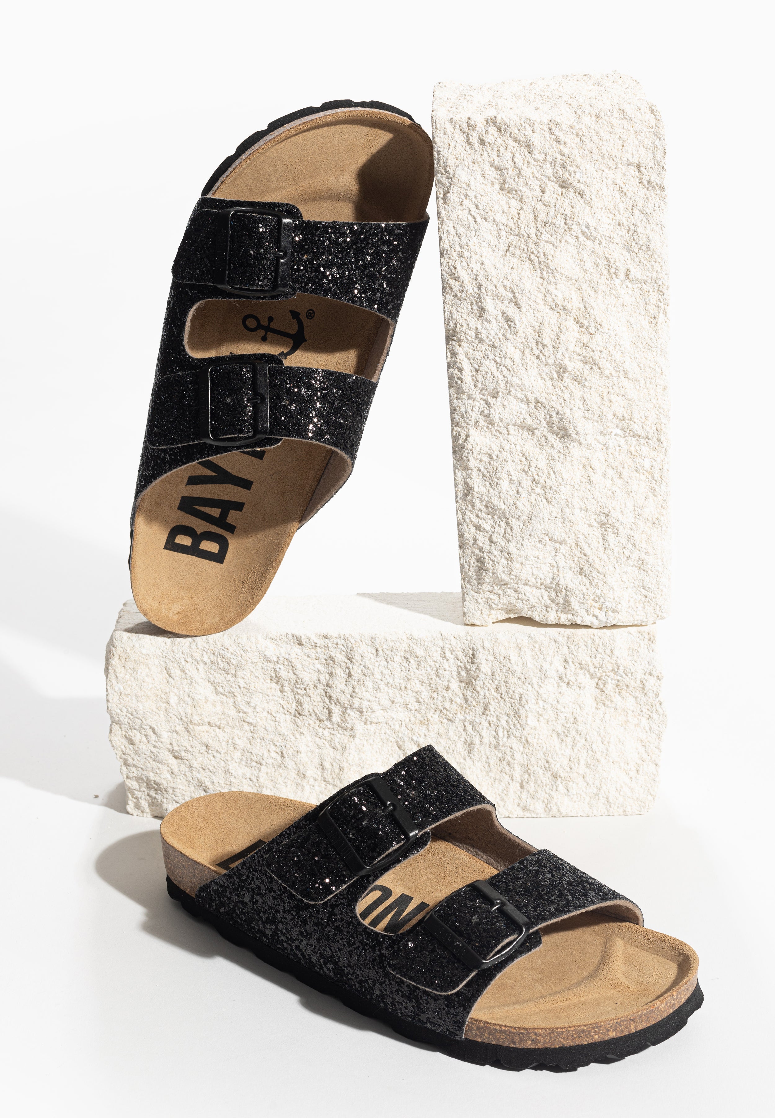 Sandalias Atlas Black con purpurina