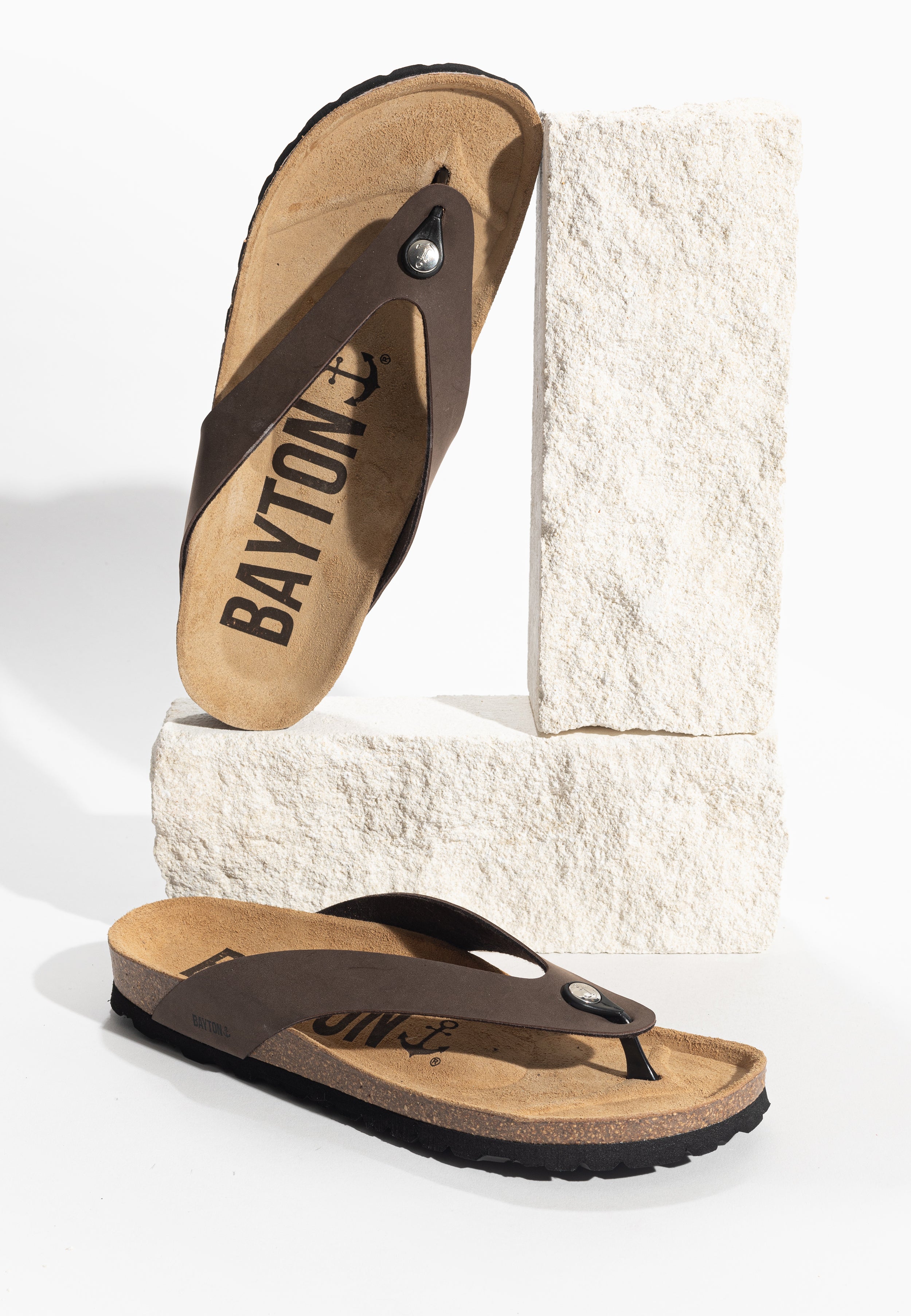 Lucca Brown Toe-Strap Sandals