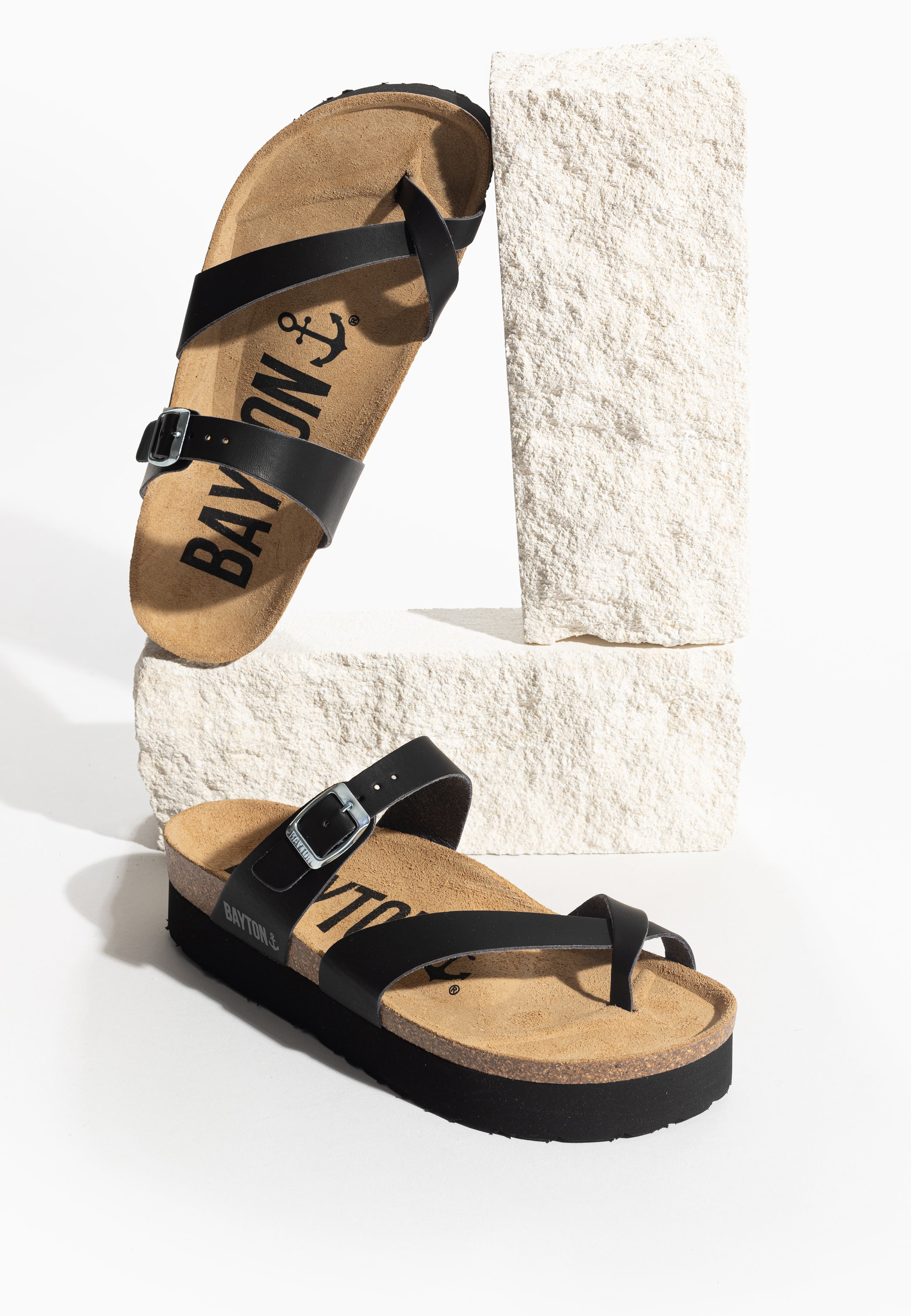 Andromac Black Platform Sandals