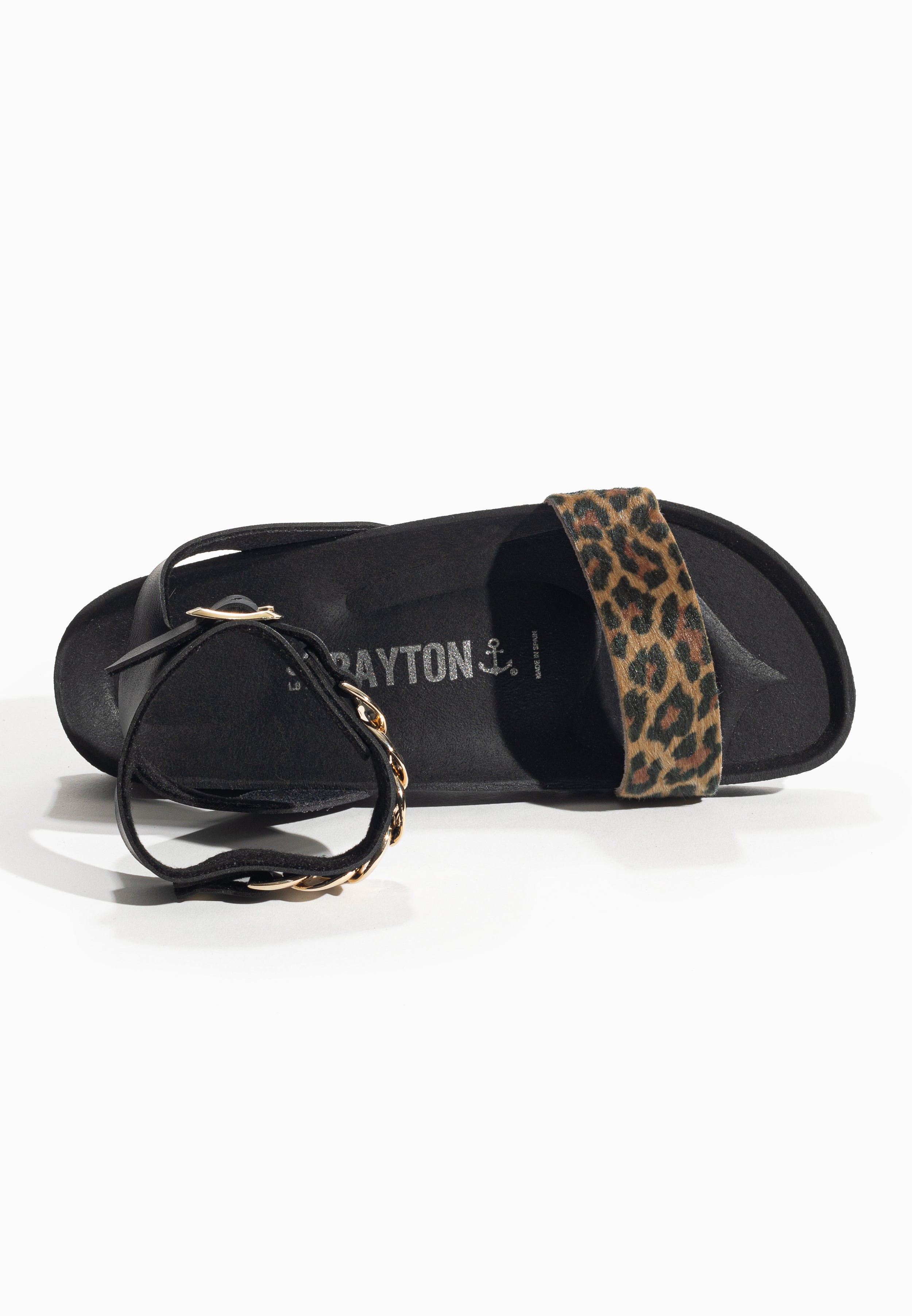 Khalo Black and Leopard Multi-Strap Sandals