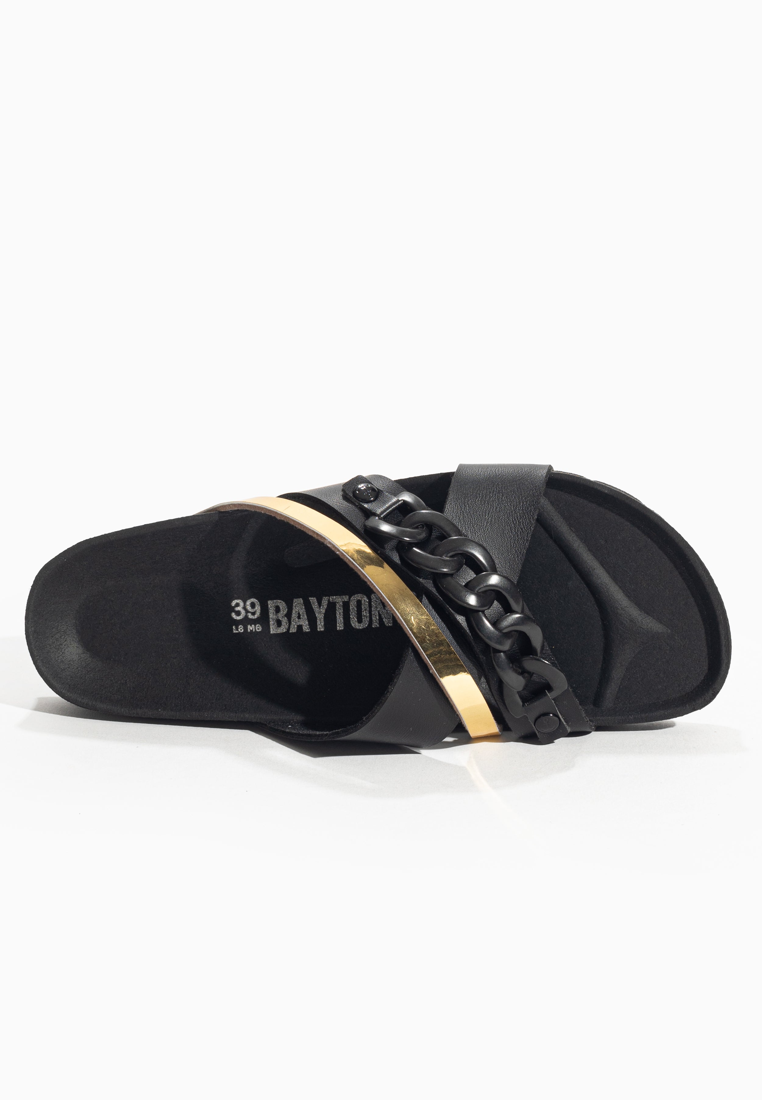 Magritte Black and Gold Multi-Strap Sandals