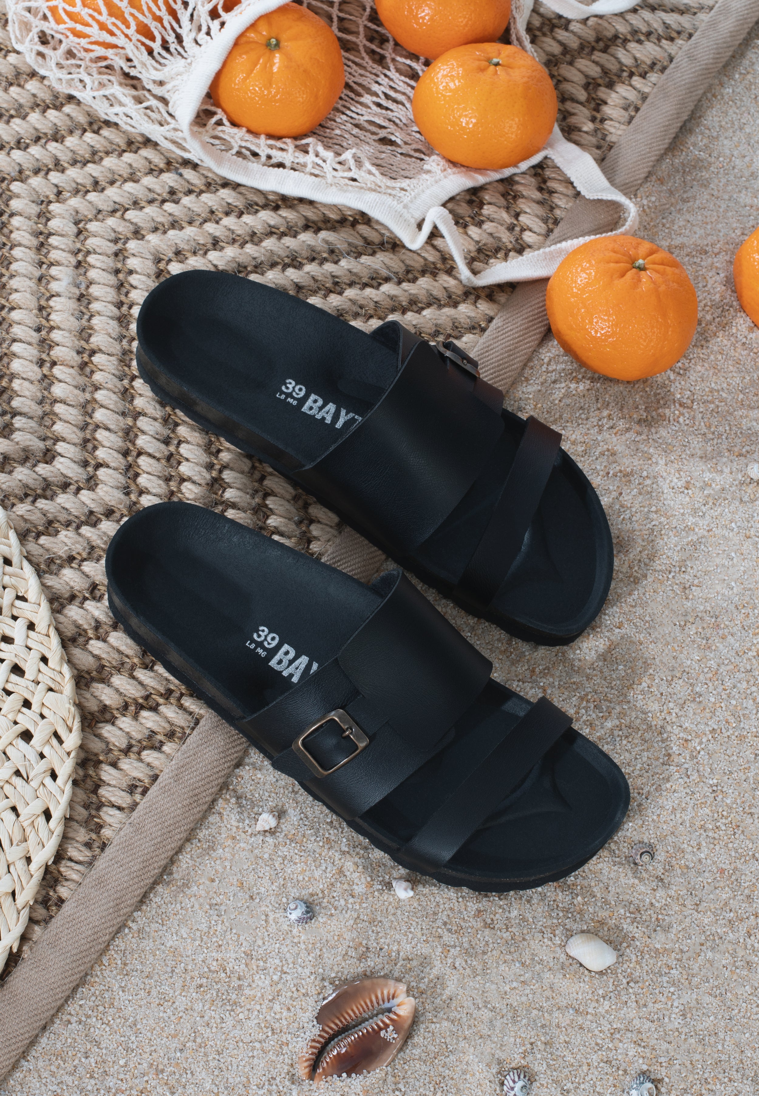 Black Hockney Sandals 2 Straps