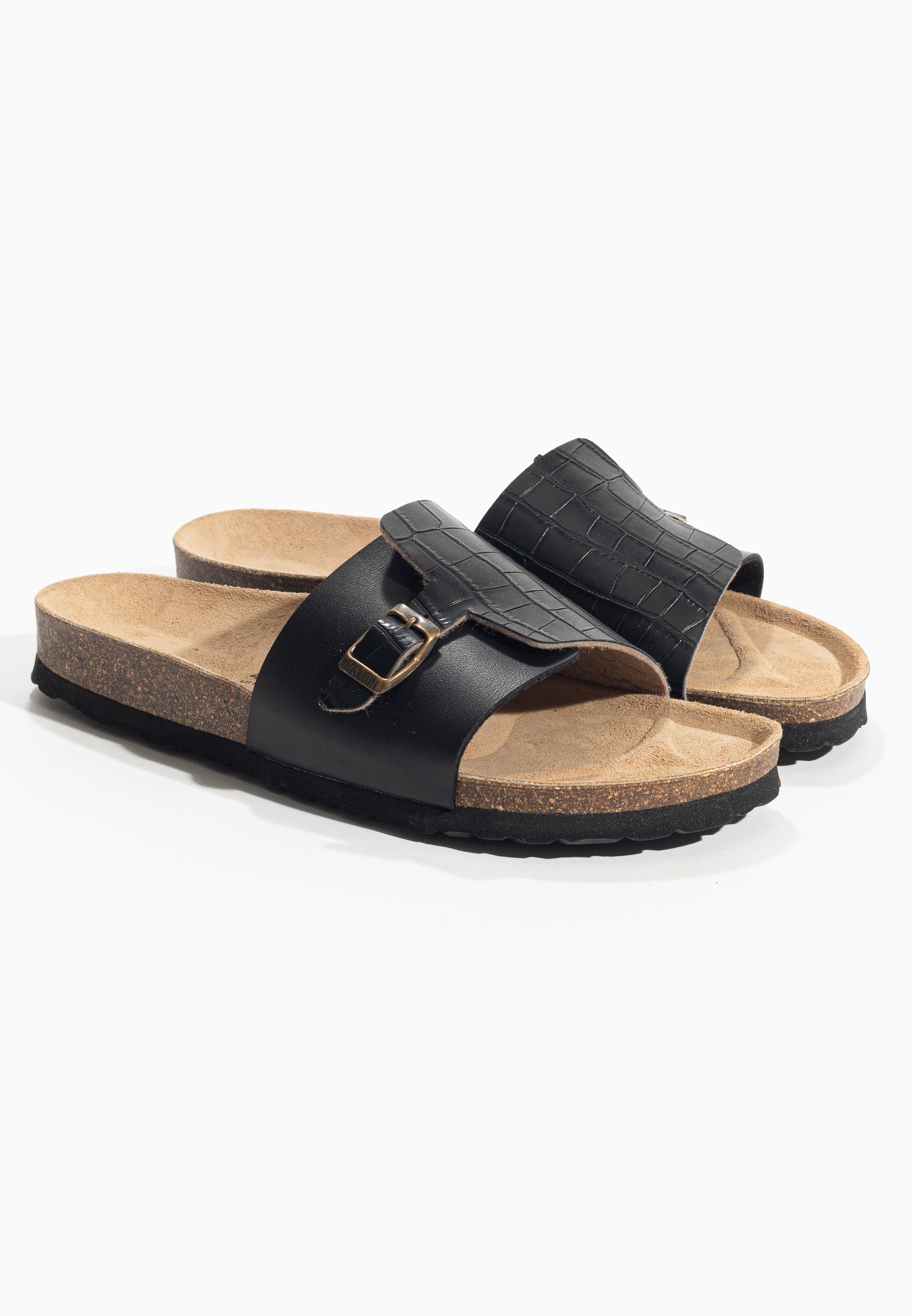 Black Hopper 1 Strap Sandals