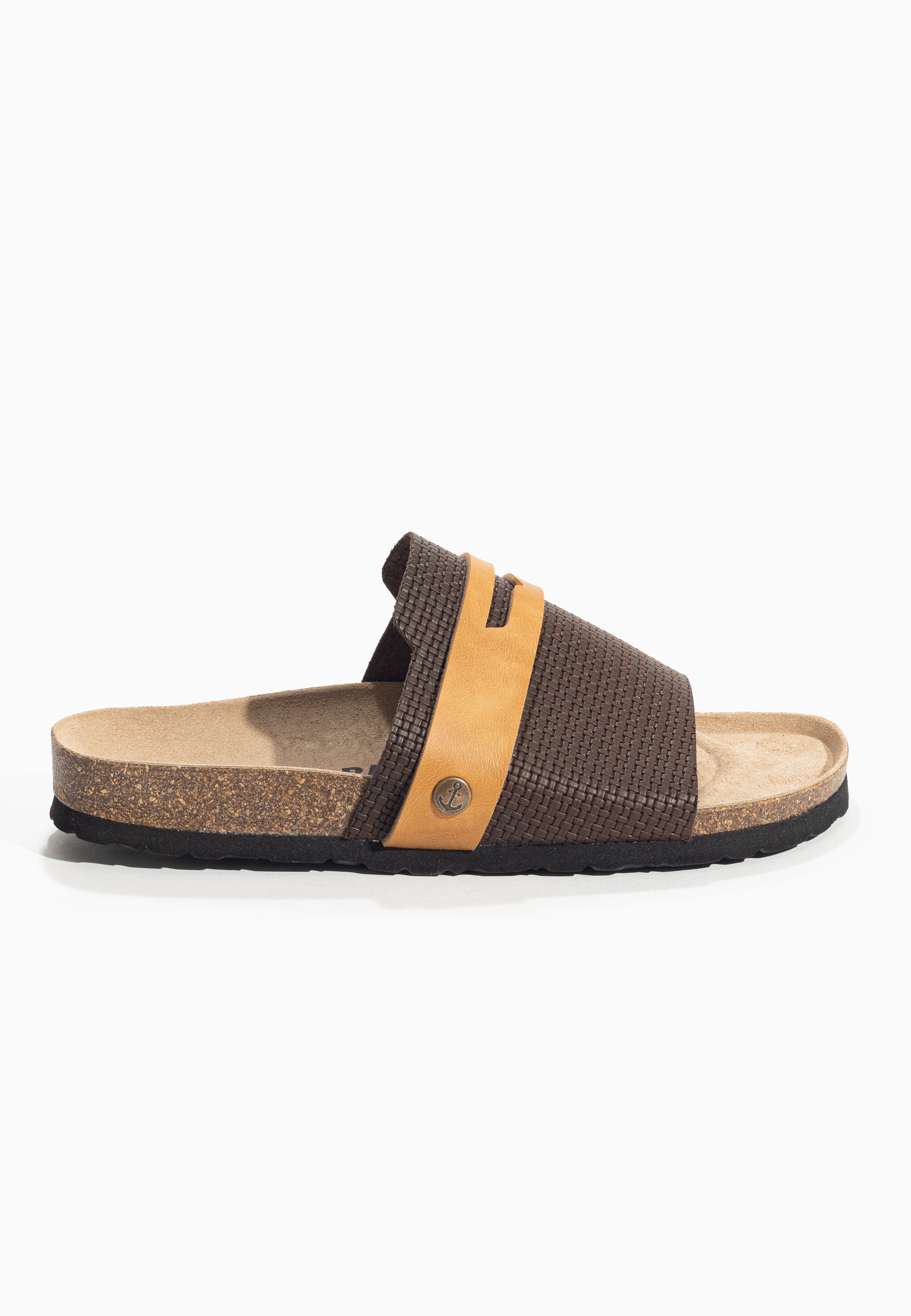 Gauguin Brown and Camel 1 Strap Sandals