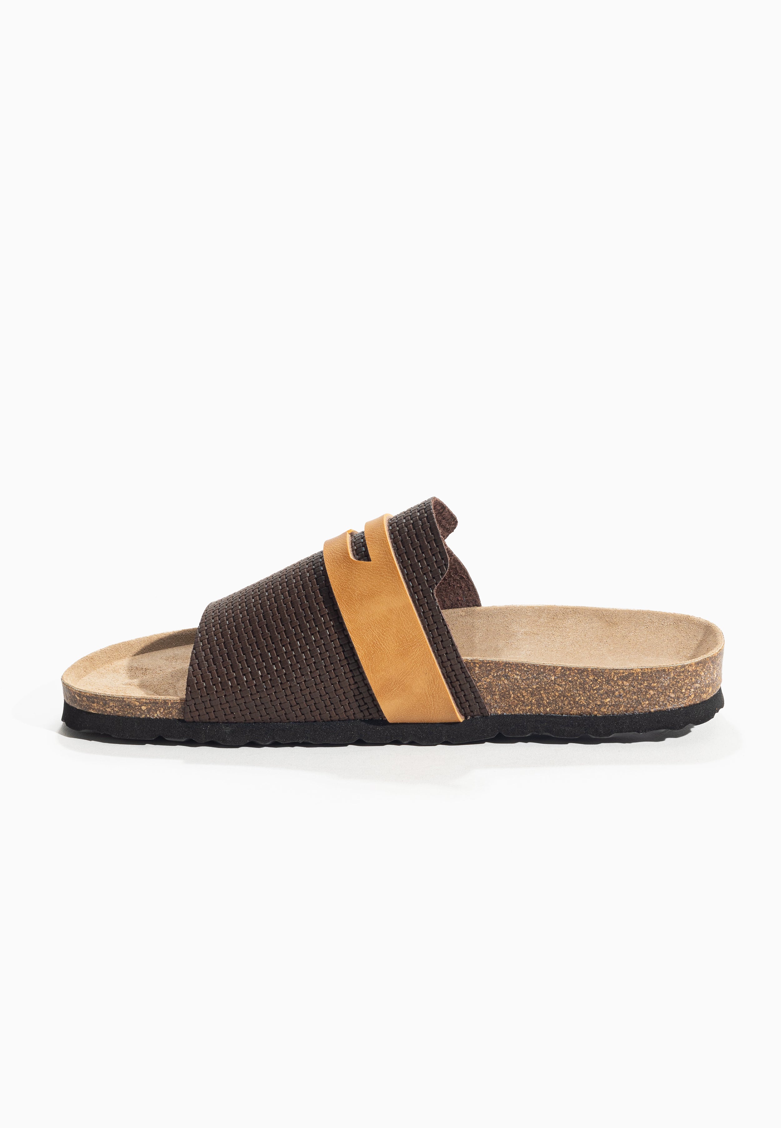 Gauguin Brown and Camel 1 Strap Sandals