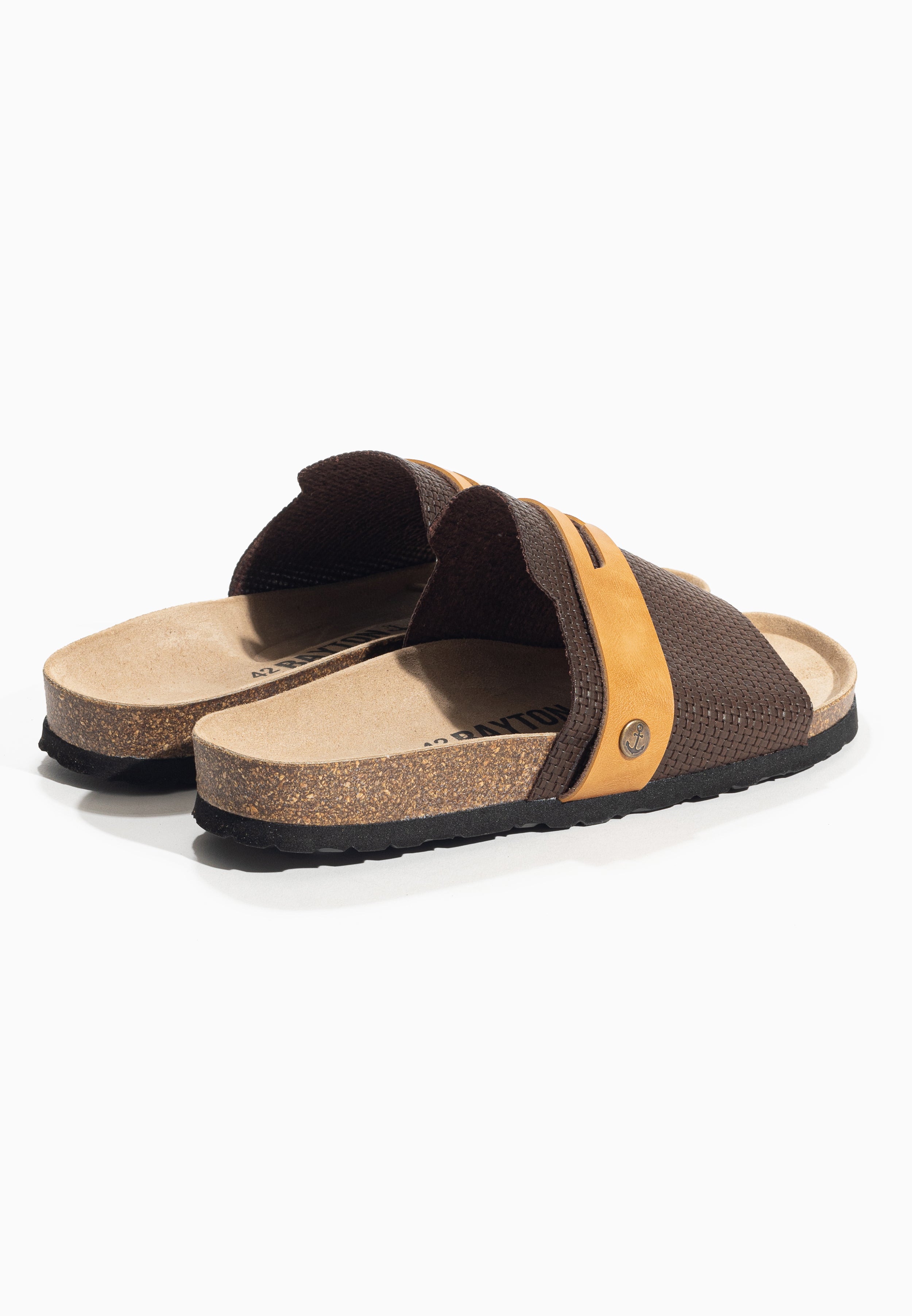 Gauguin Brown and Camel 1 Strap Sandals