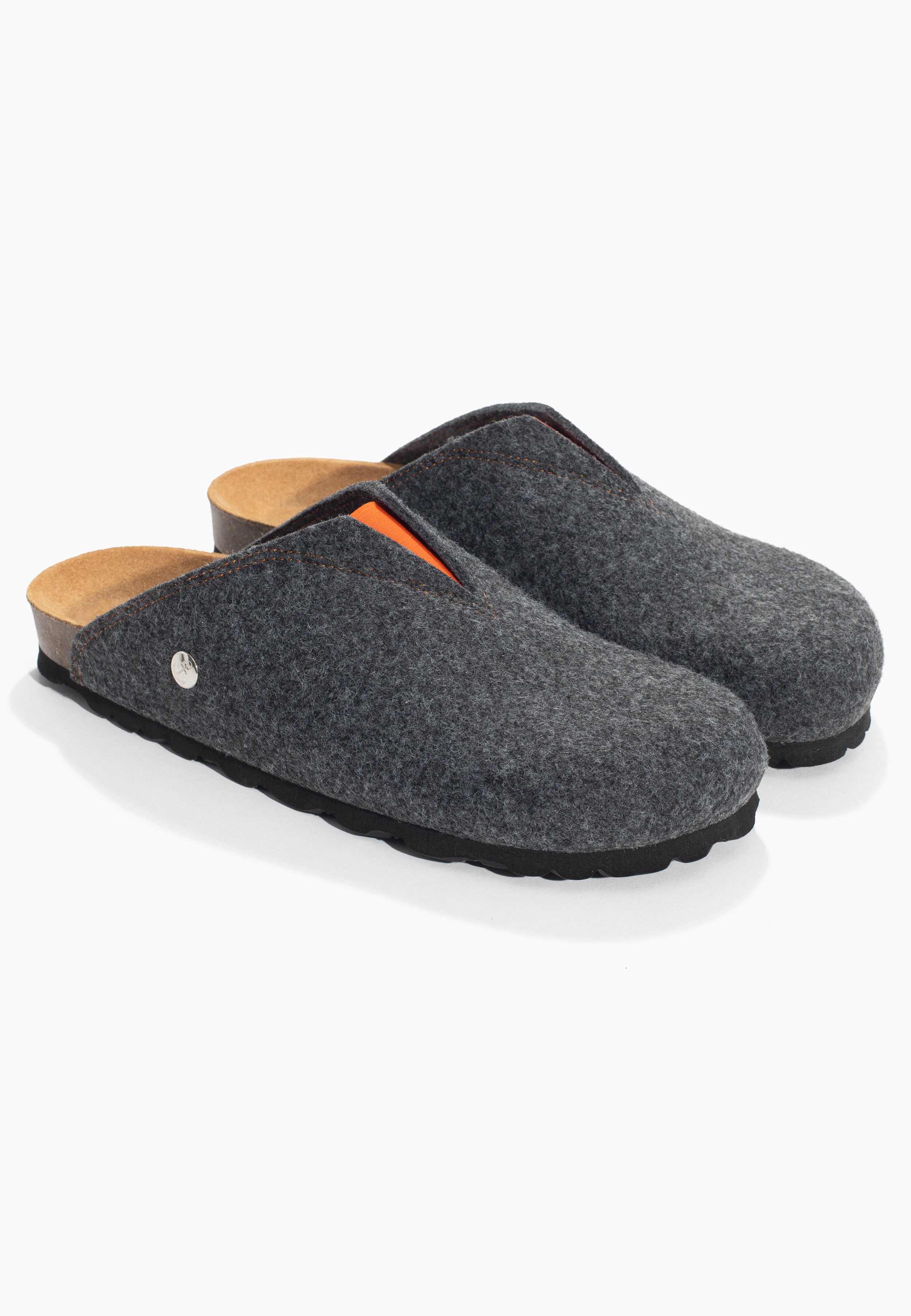 Fudji Anthracite and Orange Clogs