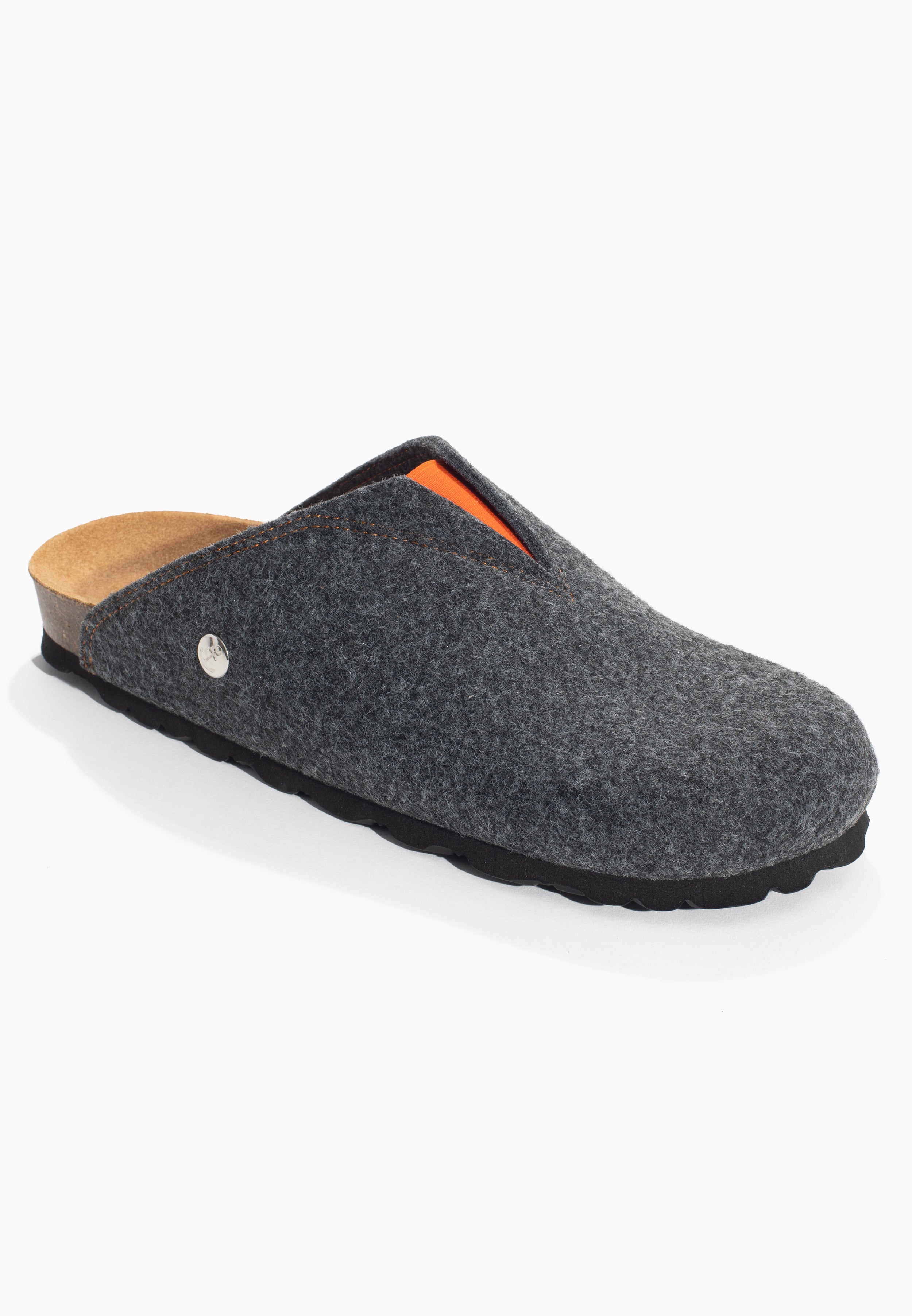 Fudji Anthracite and Orange Clogs