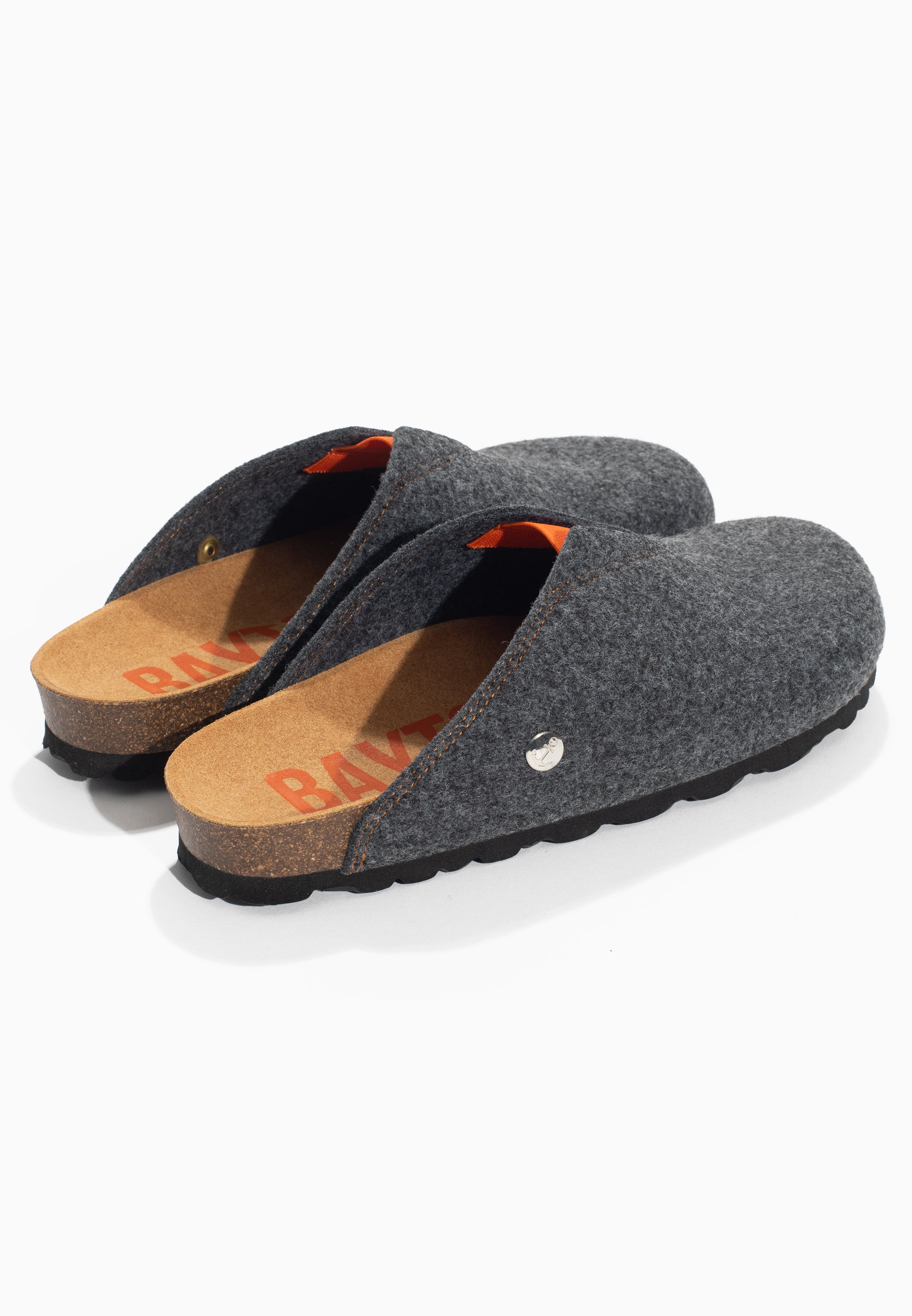 Fudji Anthracite and Orange Clogs