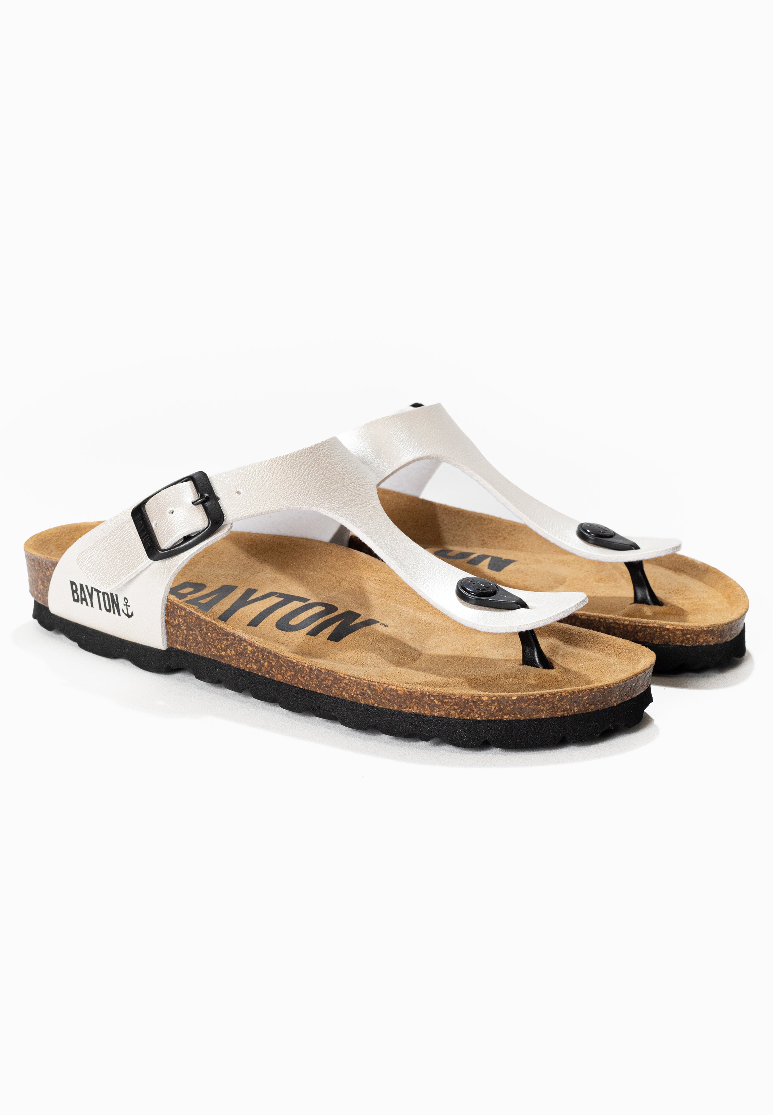 Light Silver Mercury Toe-Thong Sandals