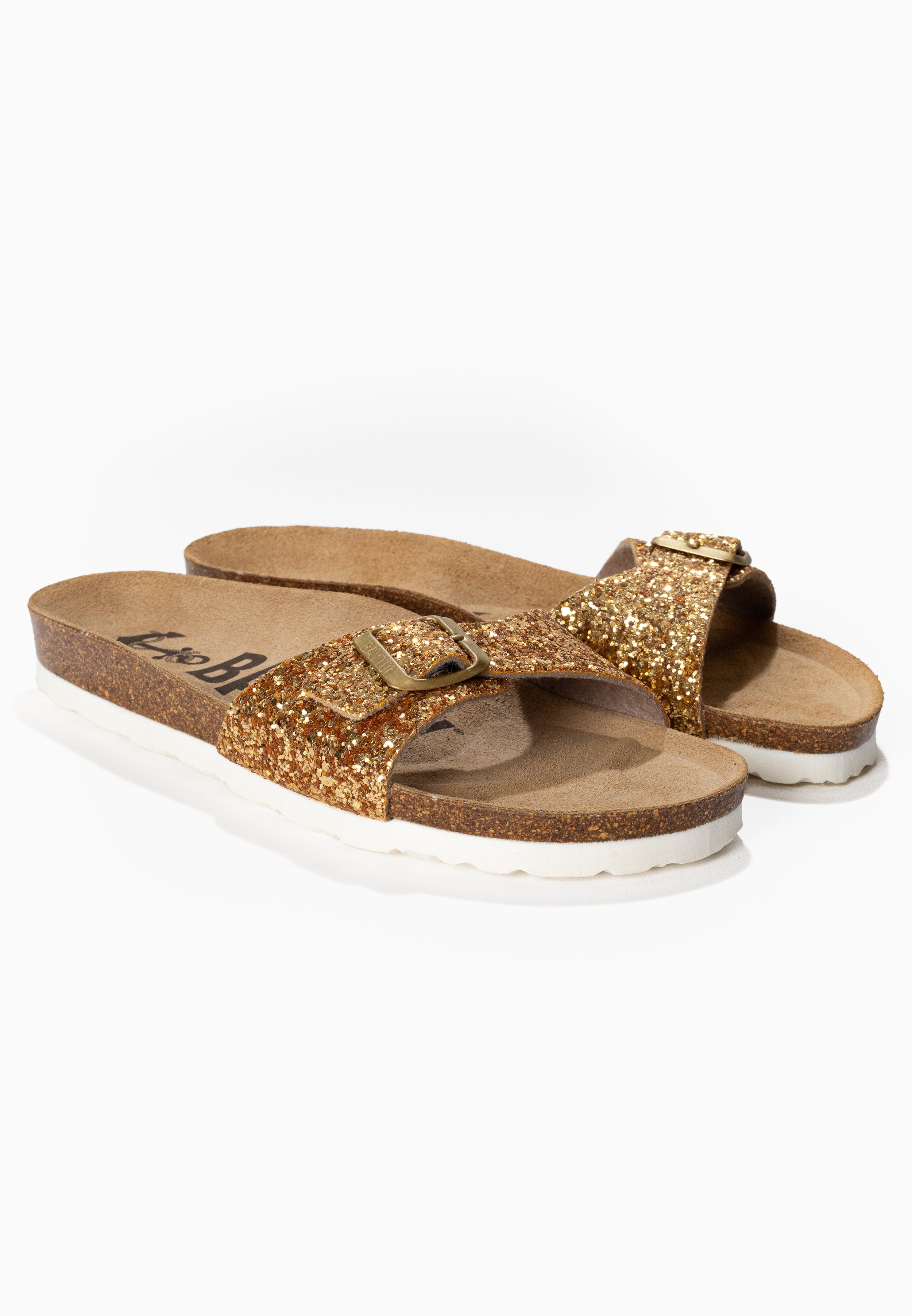 Zephyr sandals Glittery gold