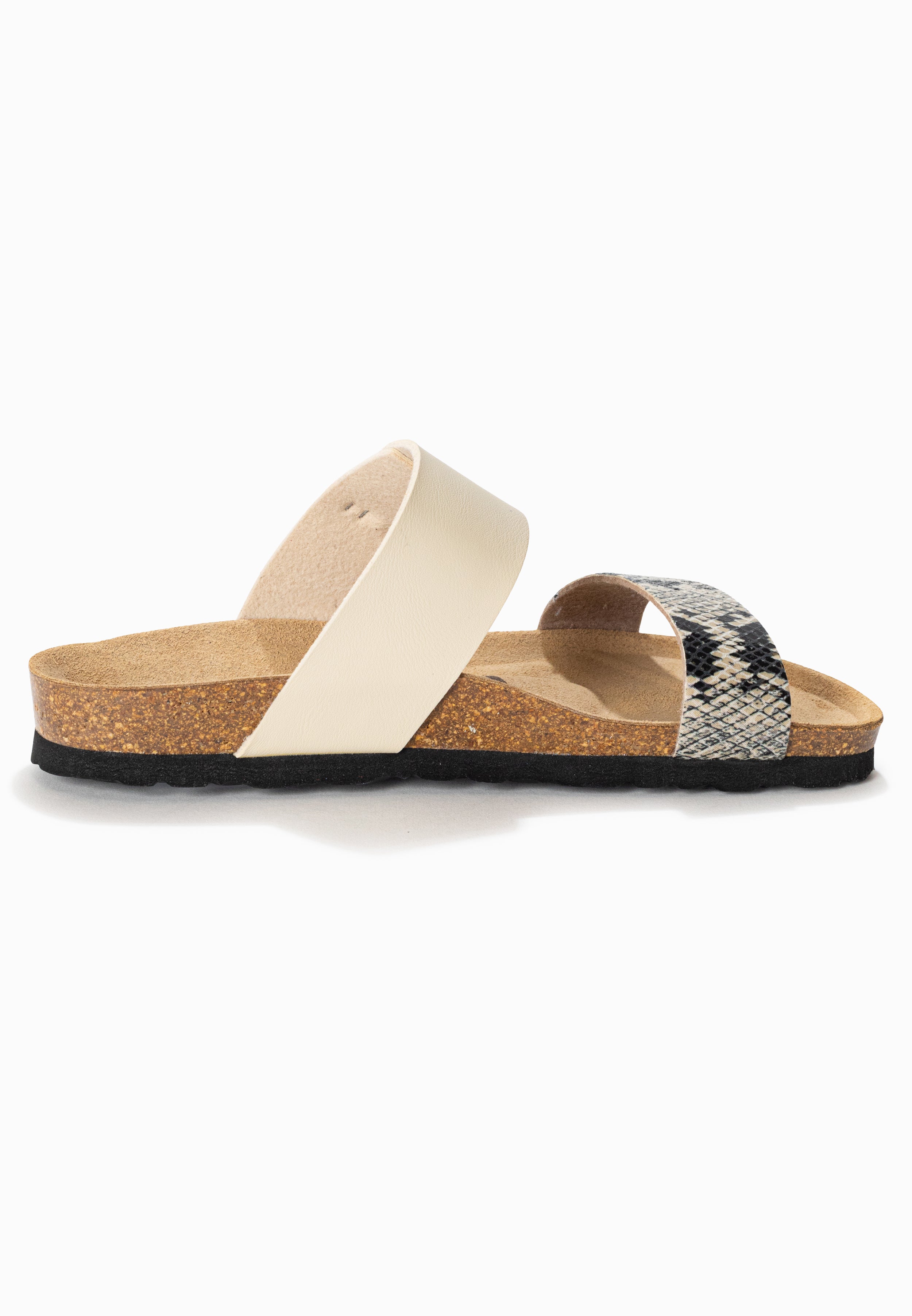 Valencia Beige and Python 2-Strap Sandals