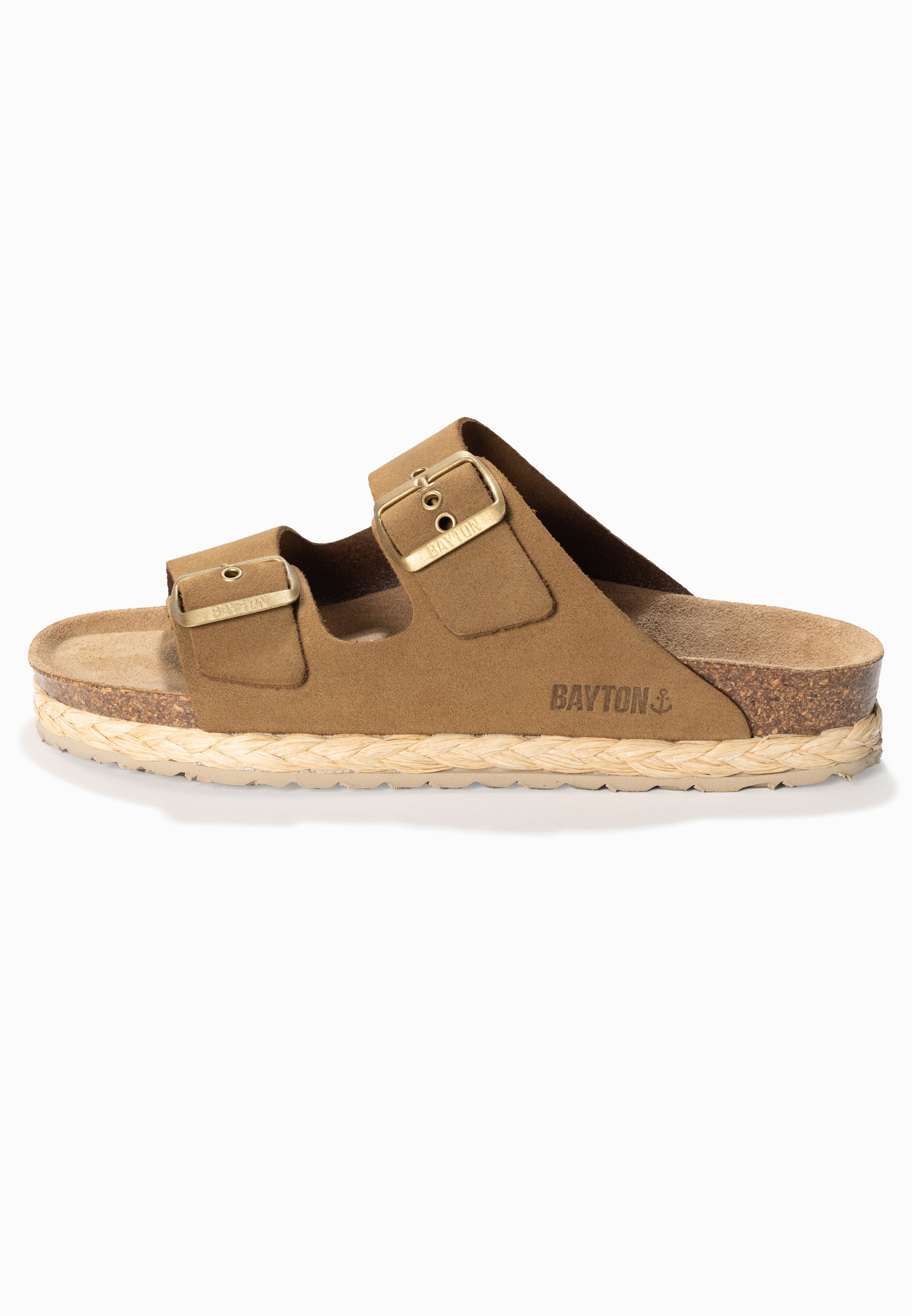 Atlas Camel Suede Leather 2 Strap Sandals