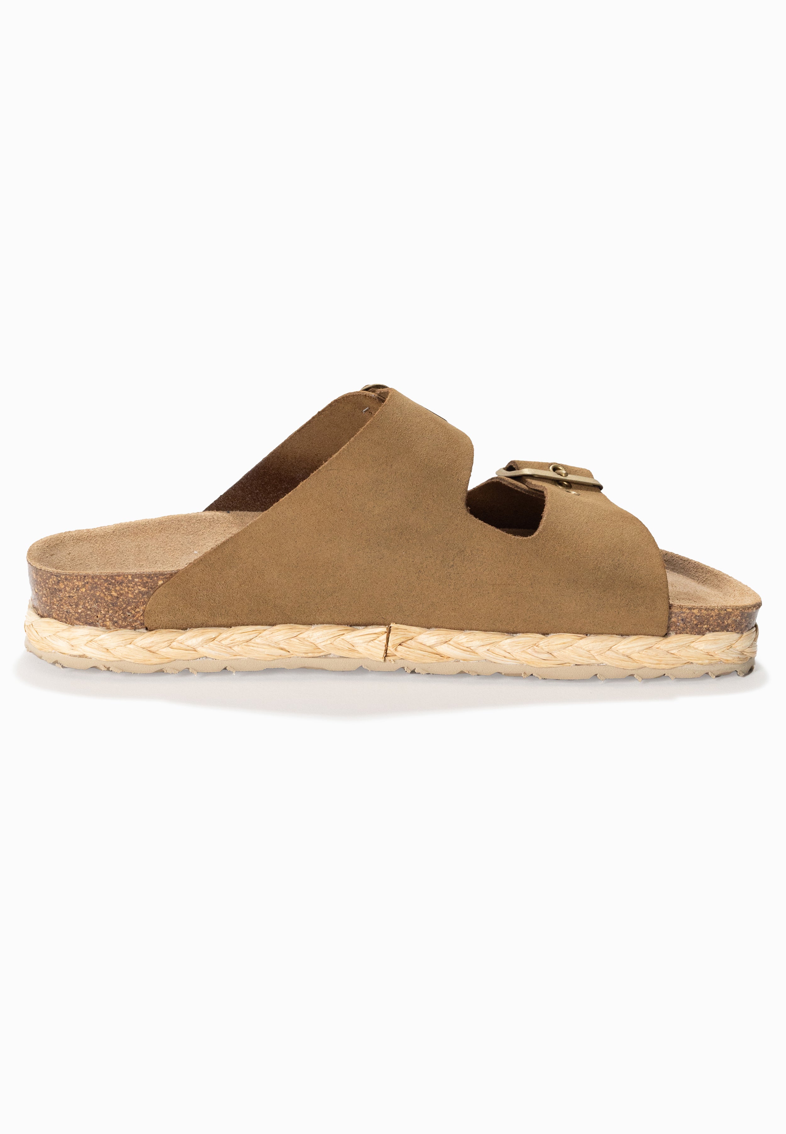 Atlas Camel Suede Leather 2 Strap Sandals