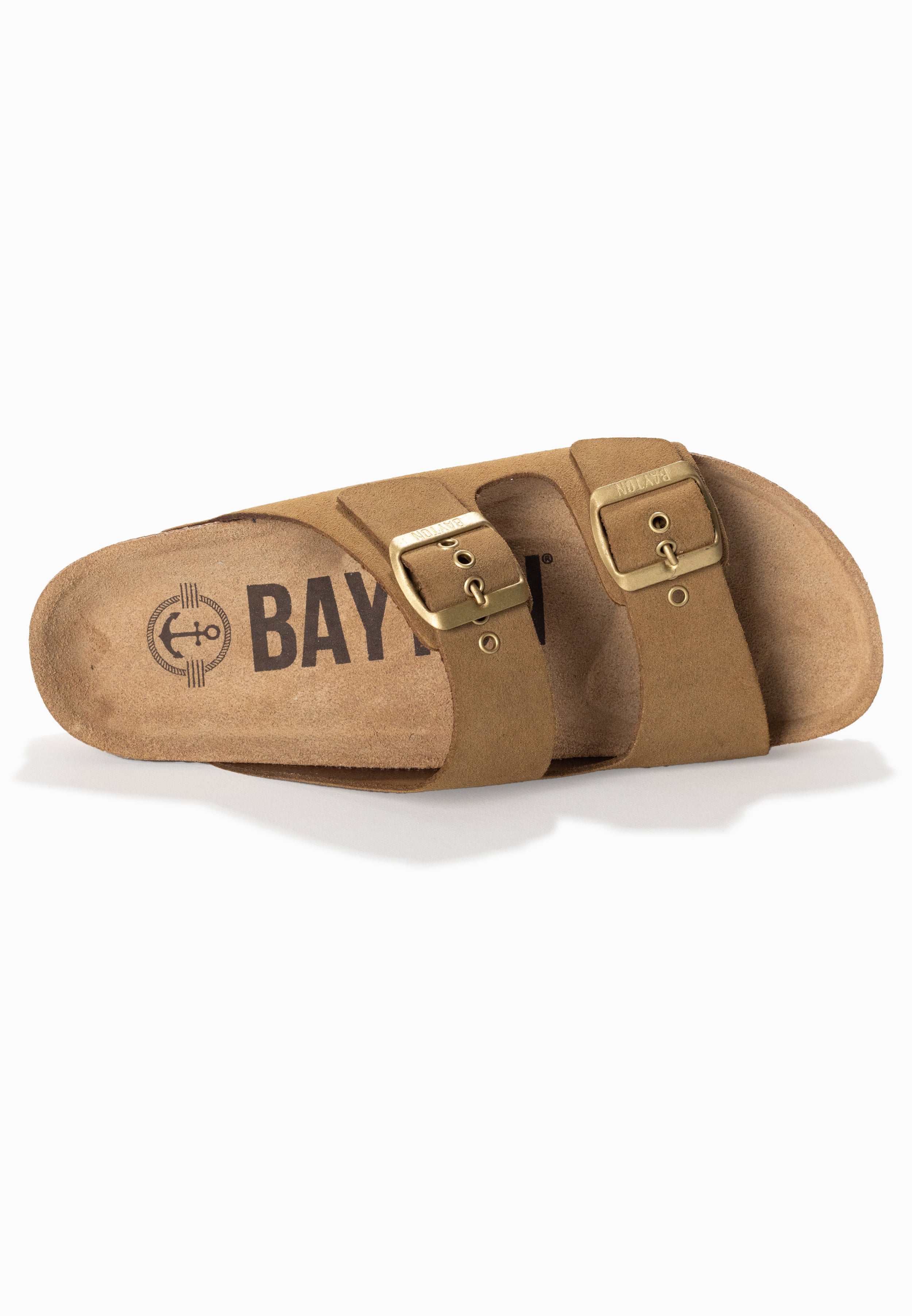 Atlas Camel Suede Leather 2 Strap Sandals