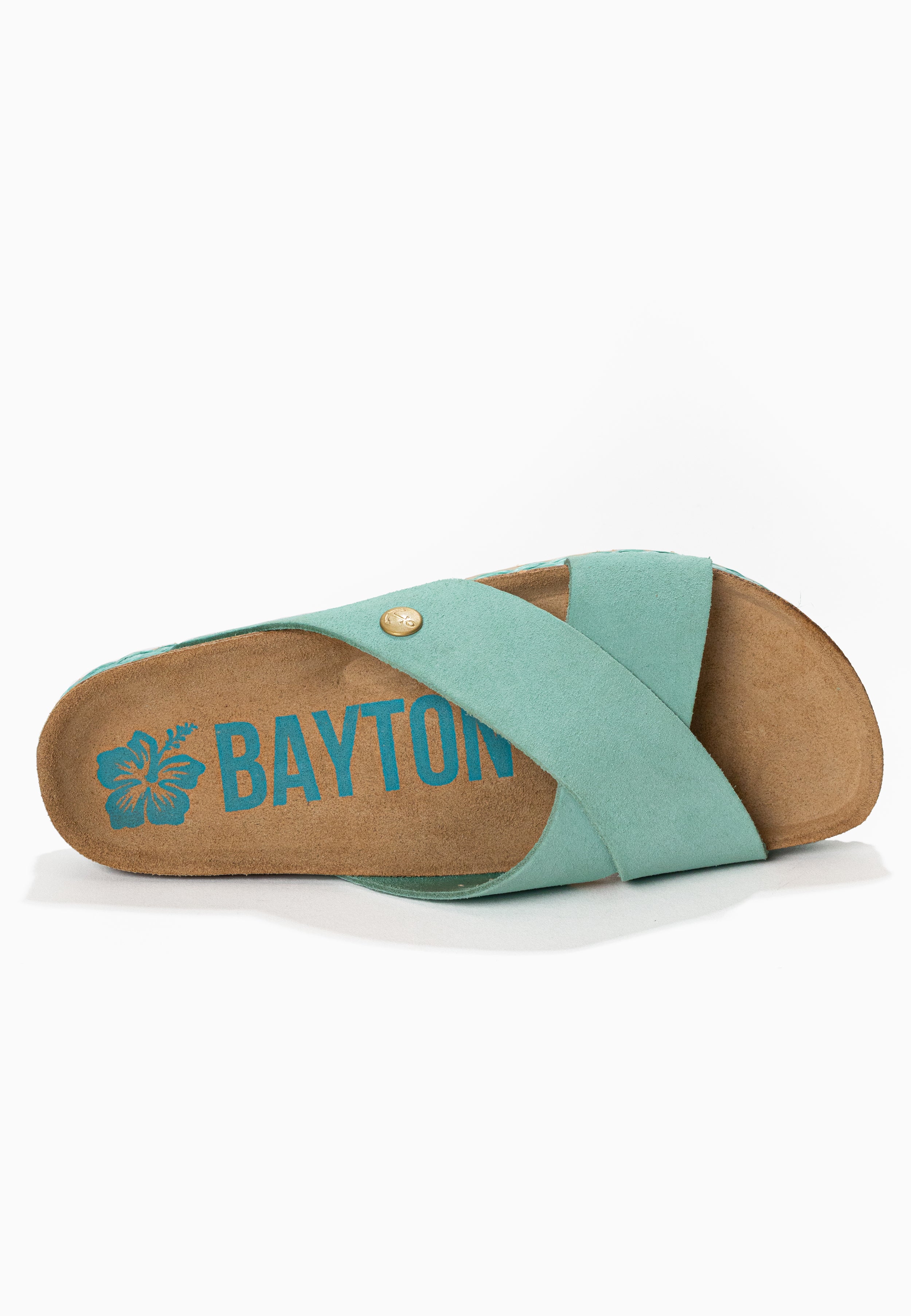 Burgos Turquoise Suede Leather 2 Strap Sandals