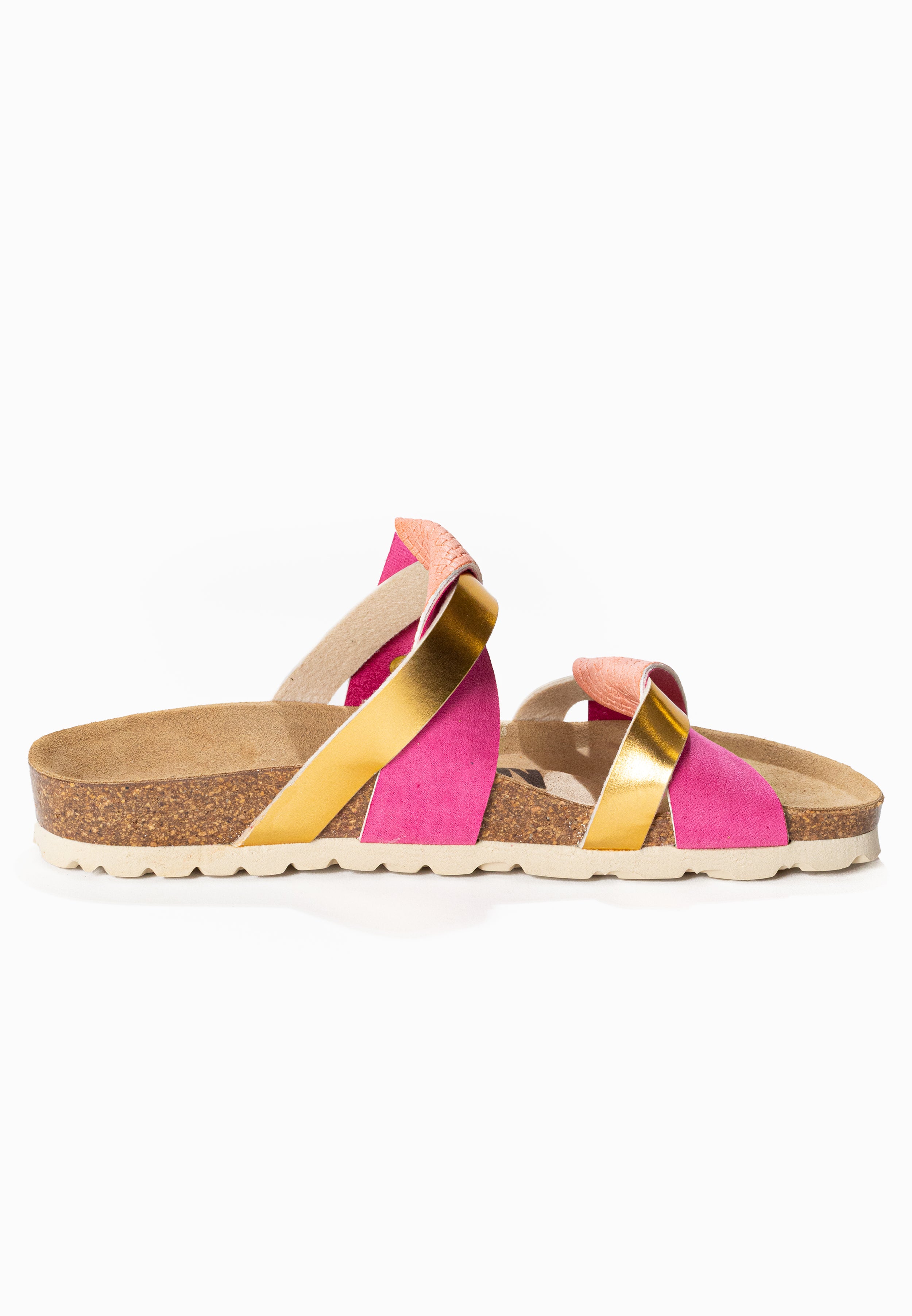 Biarritz Coral and Gold 2 Strap Sandals