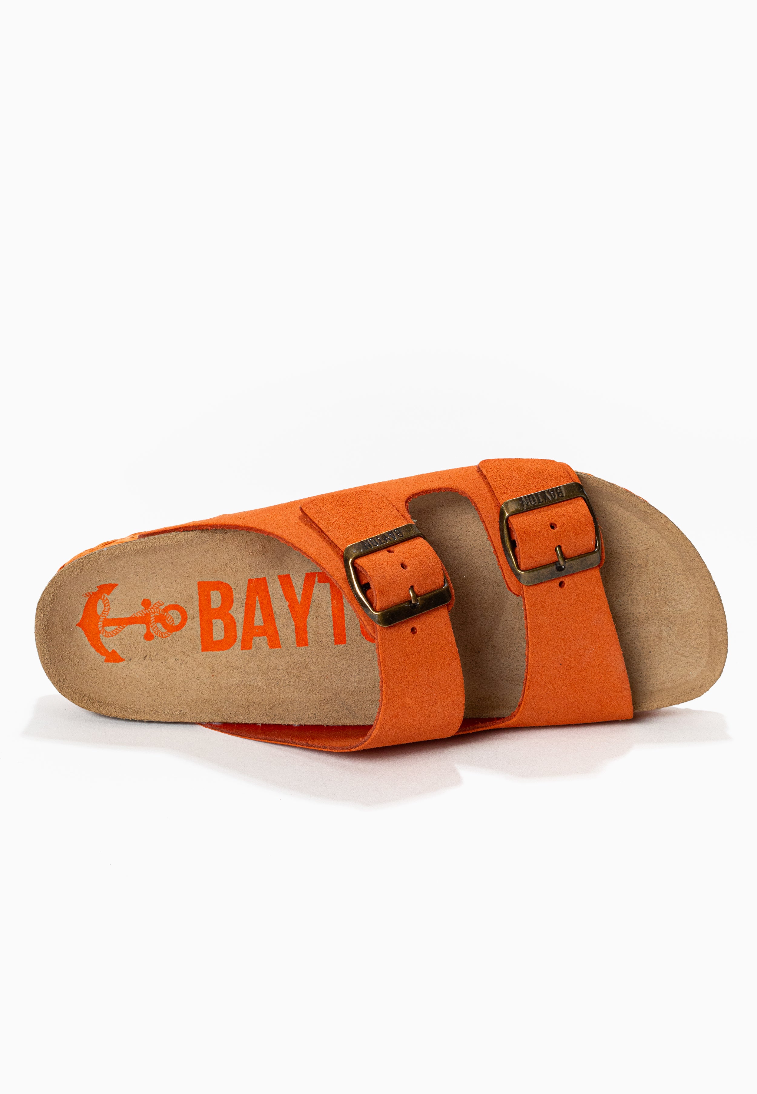 Benalla Orange Suede Leather 2 Strap Sandals