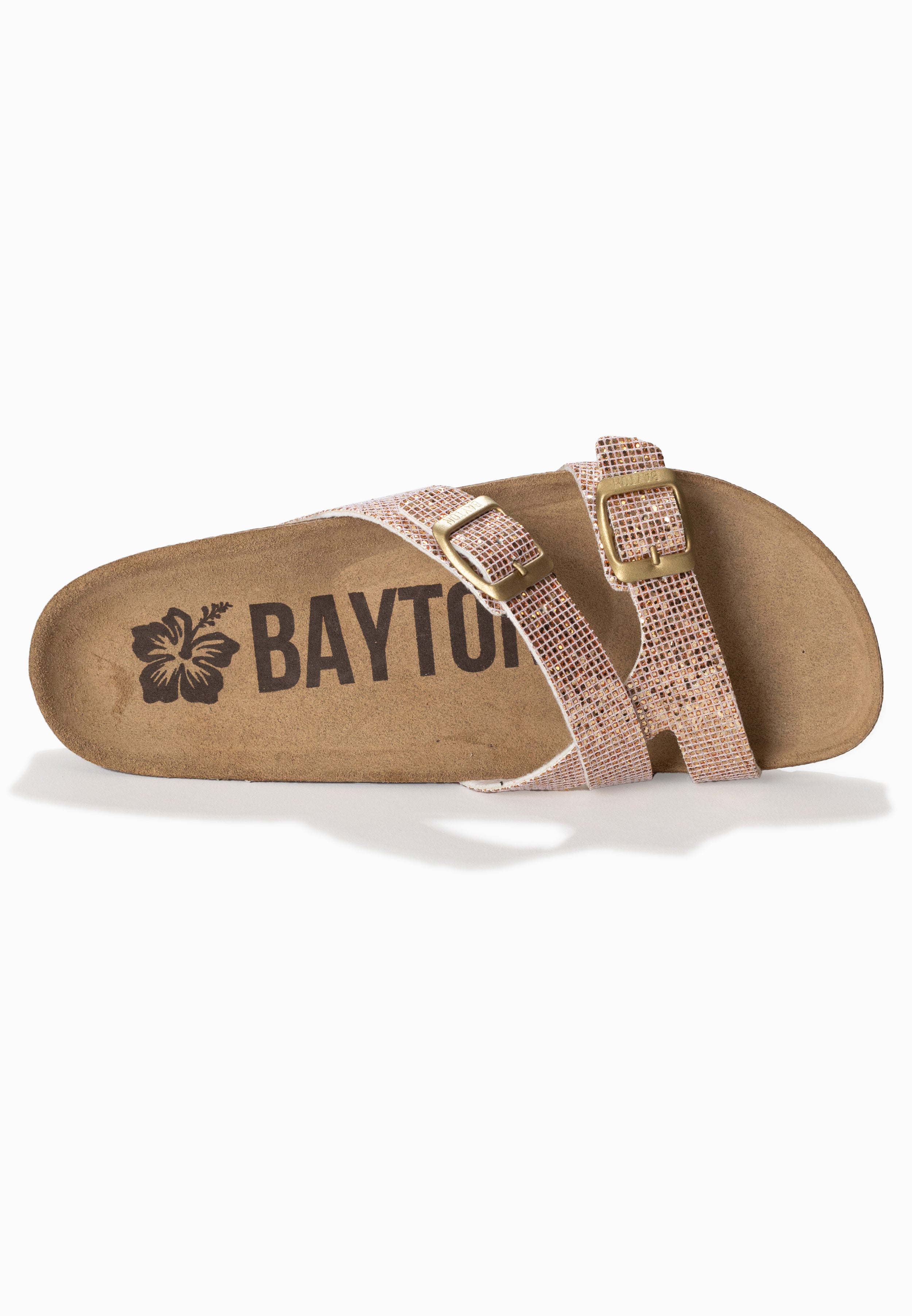 Cleo Rose gold glitter 2 strap sandals