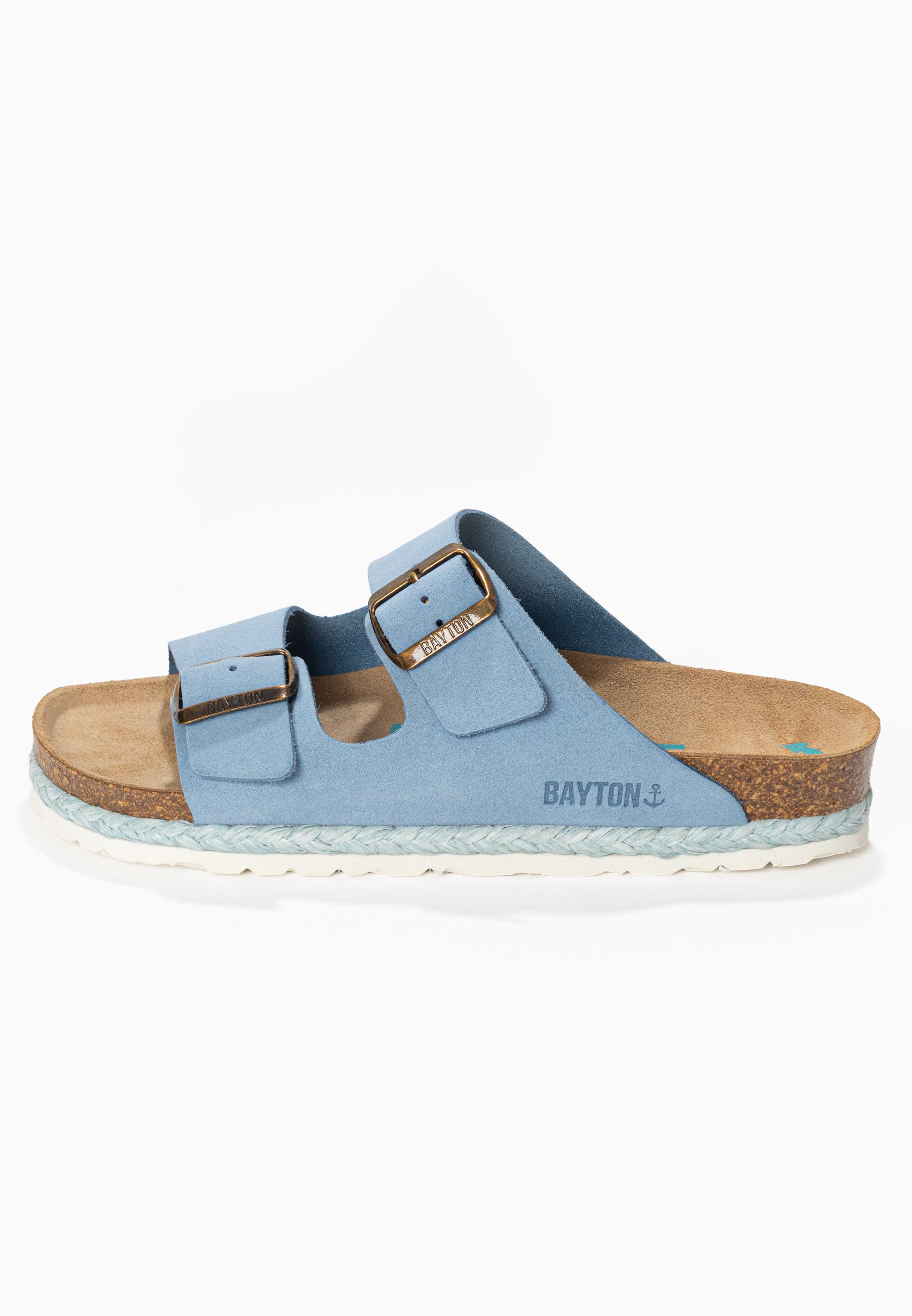 Benalla 2 Straps Sandals in Sky Blue Suede Leather