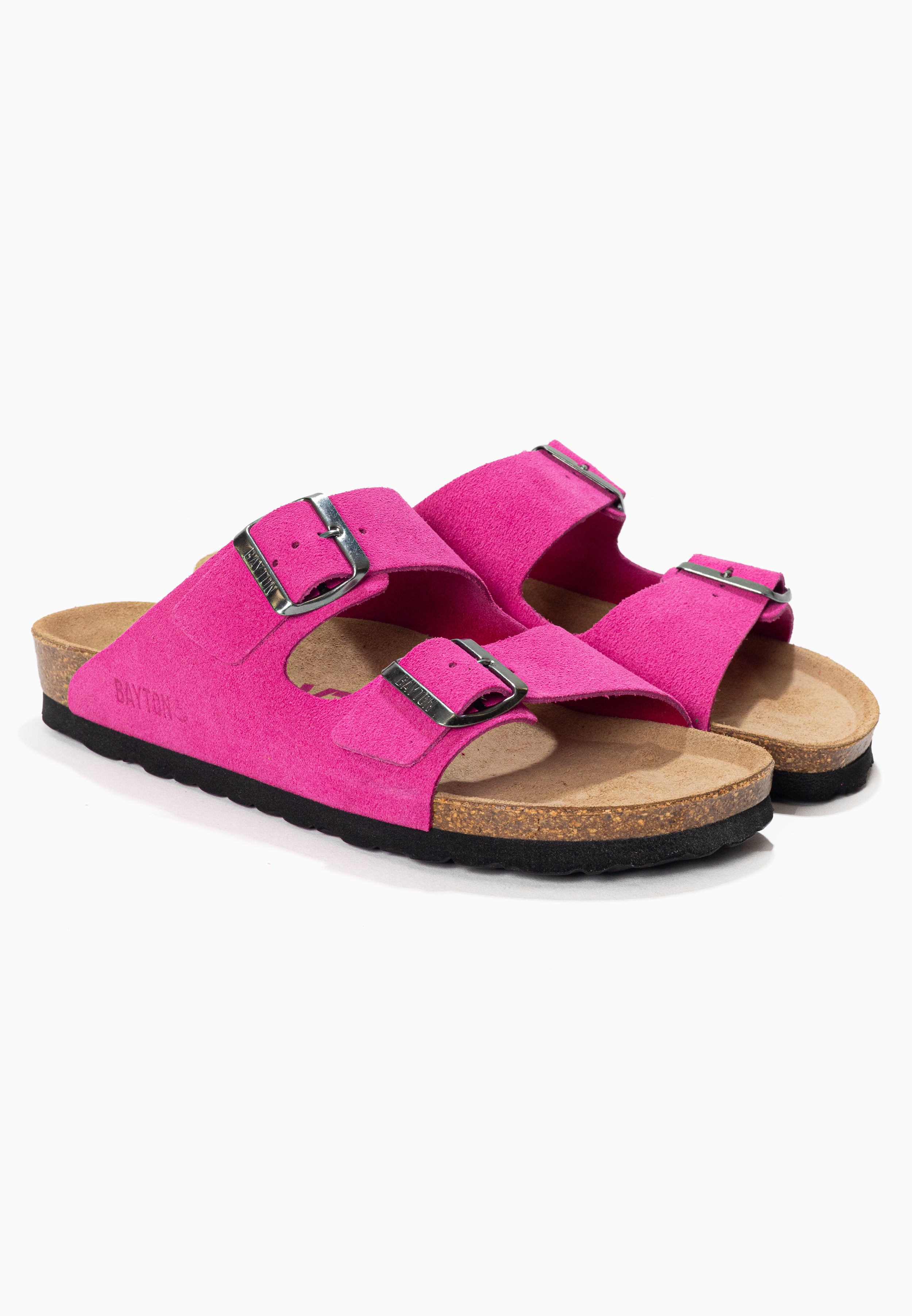 Atlas Rose Suede Leather 2 Strap Sandals