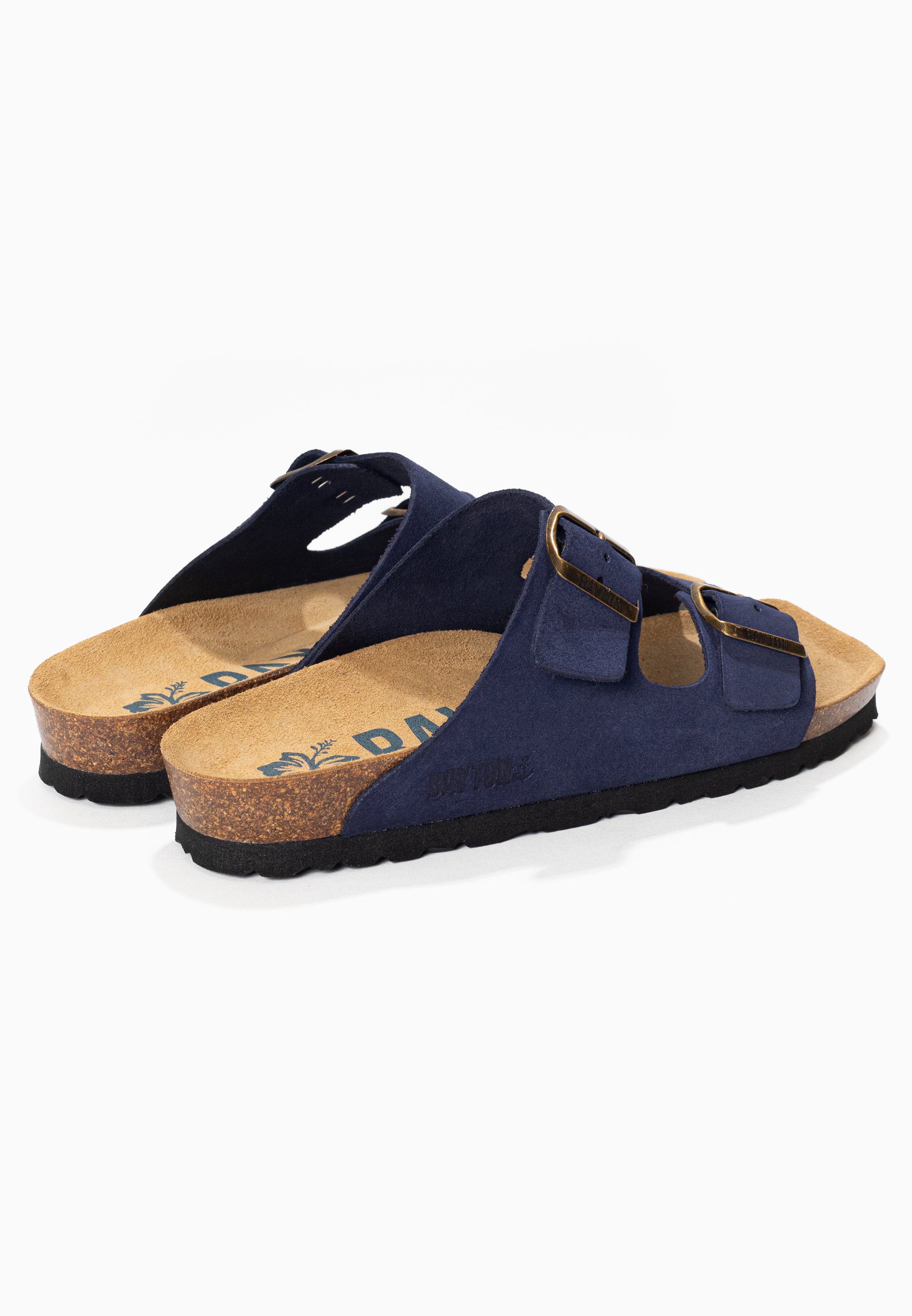 Sandales 2 Brides Atlas Bleu Marine en Cuir Suédé