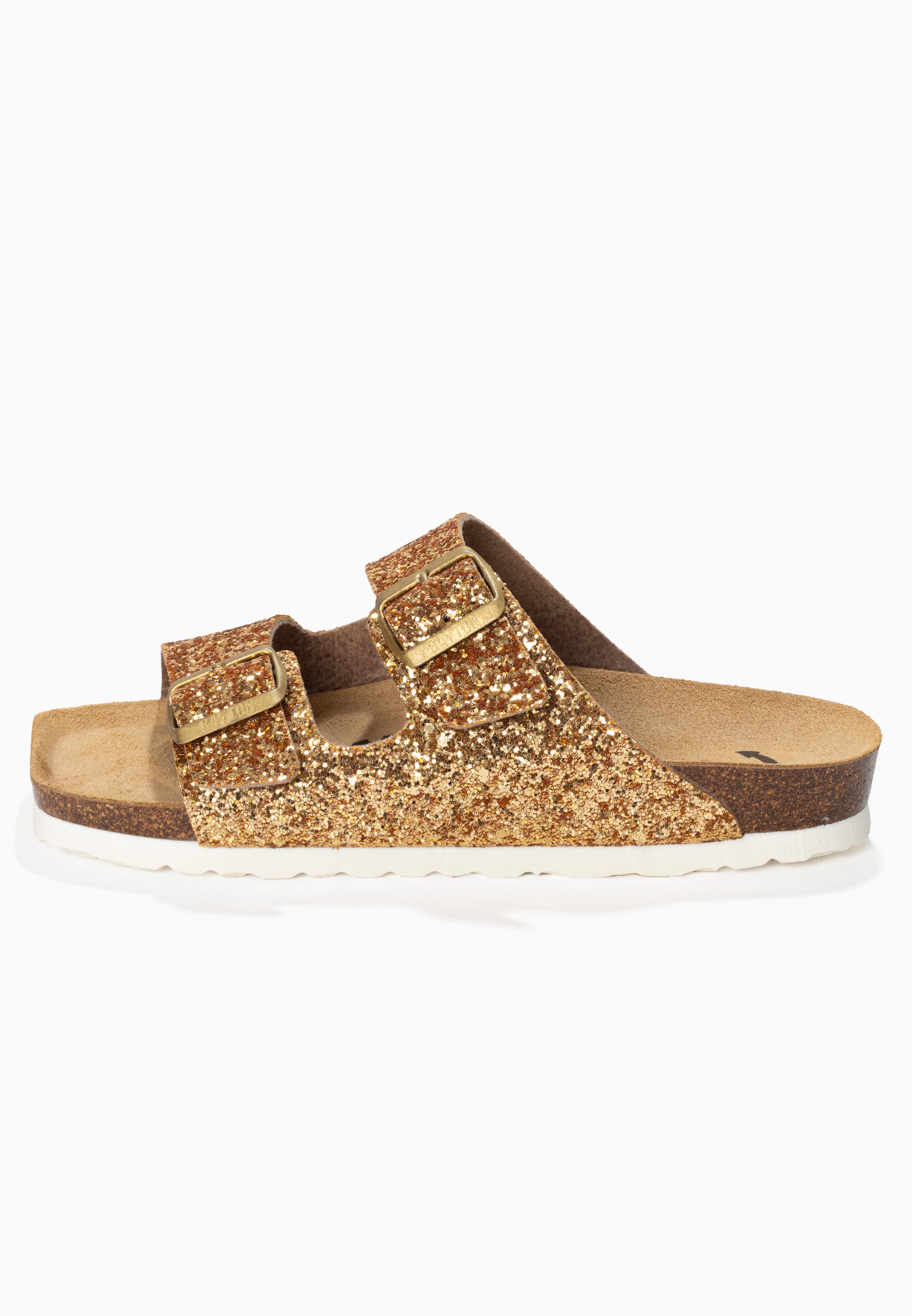 Atlas Gold Glitter 2 Strap Sandals