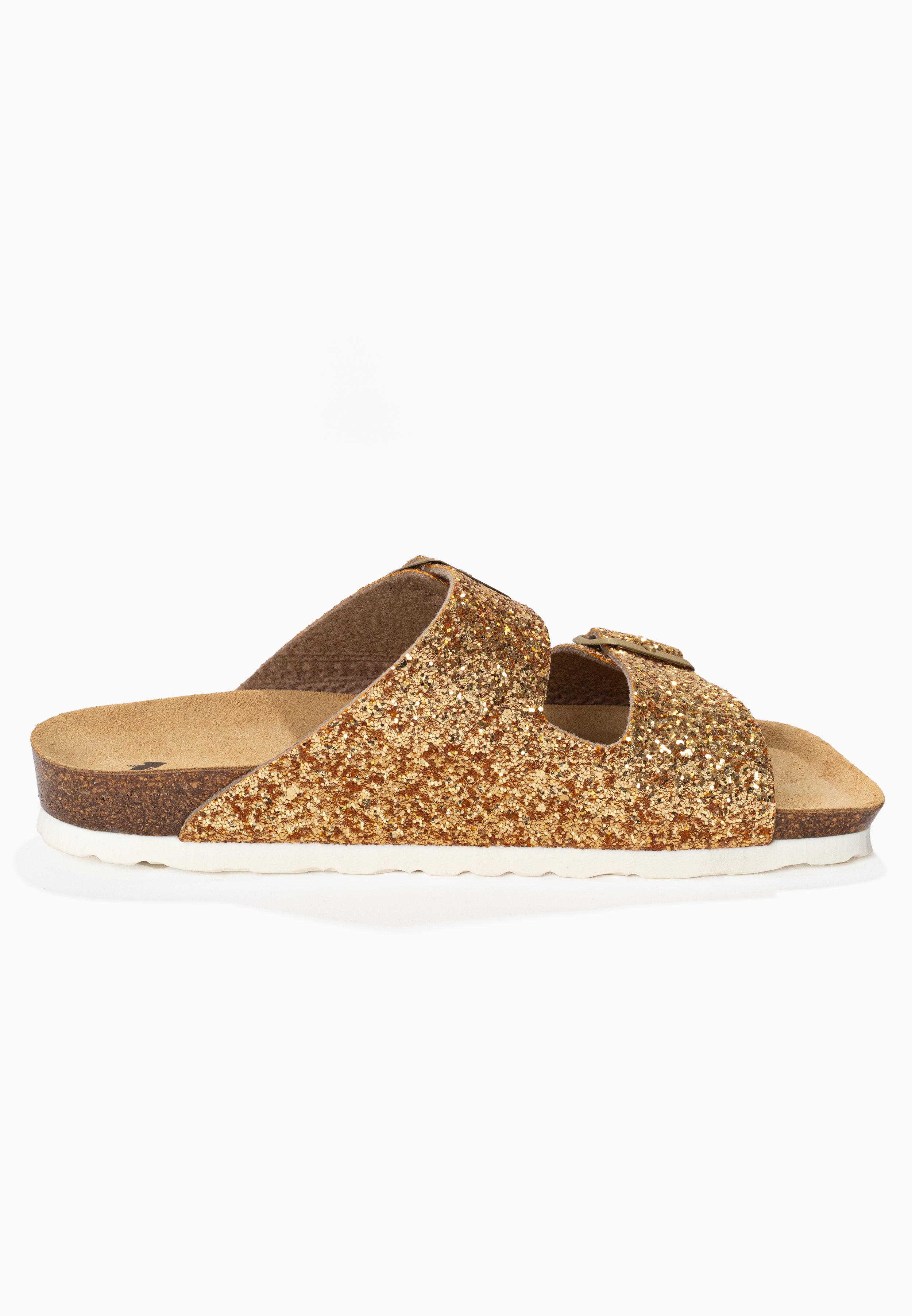 Atlas Gold Glitter 2 Strap Sandals