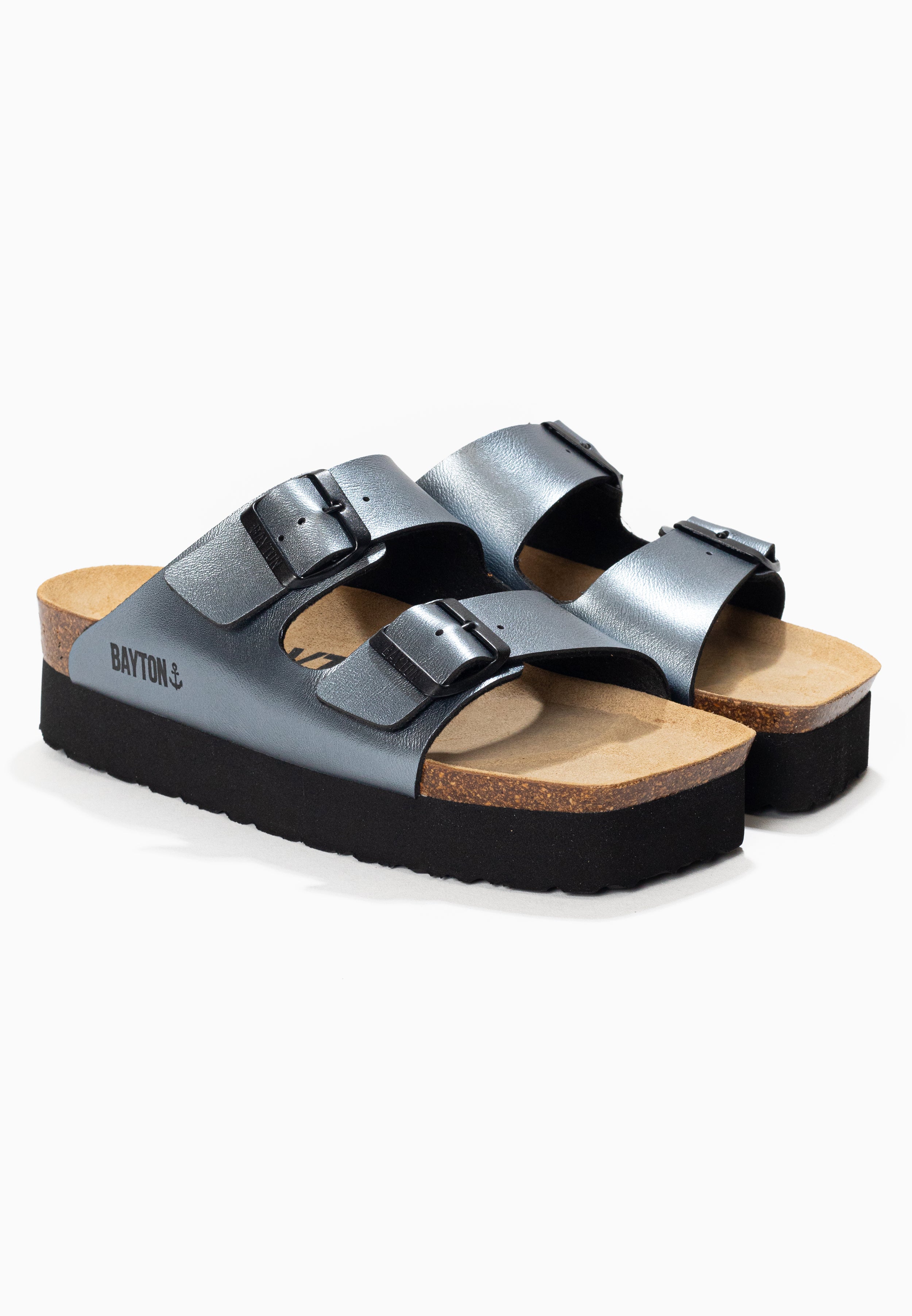 Japet Pewter Platform Sandals