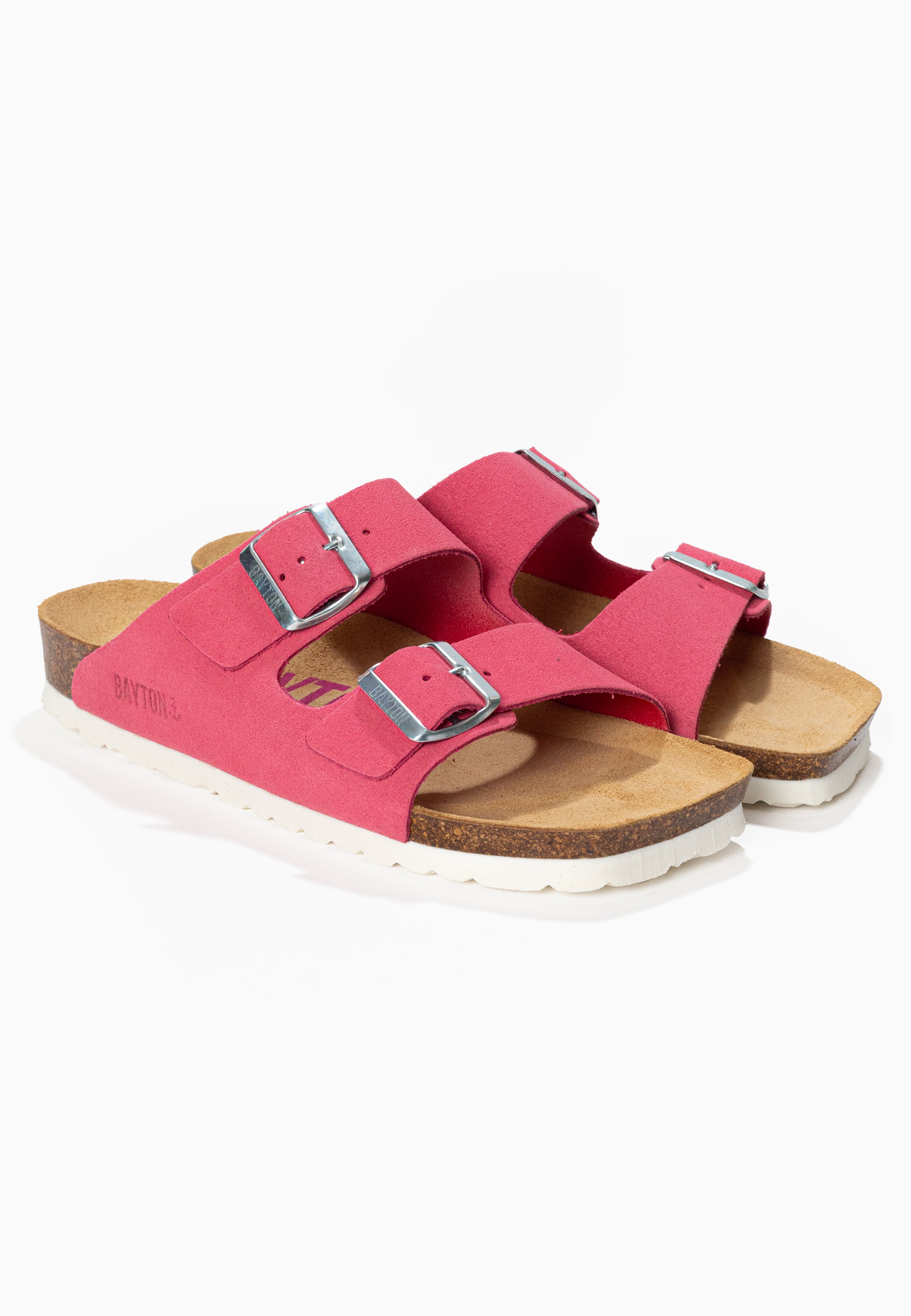 Atlas Rose Suede Leather 2 Strap Sandals