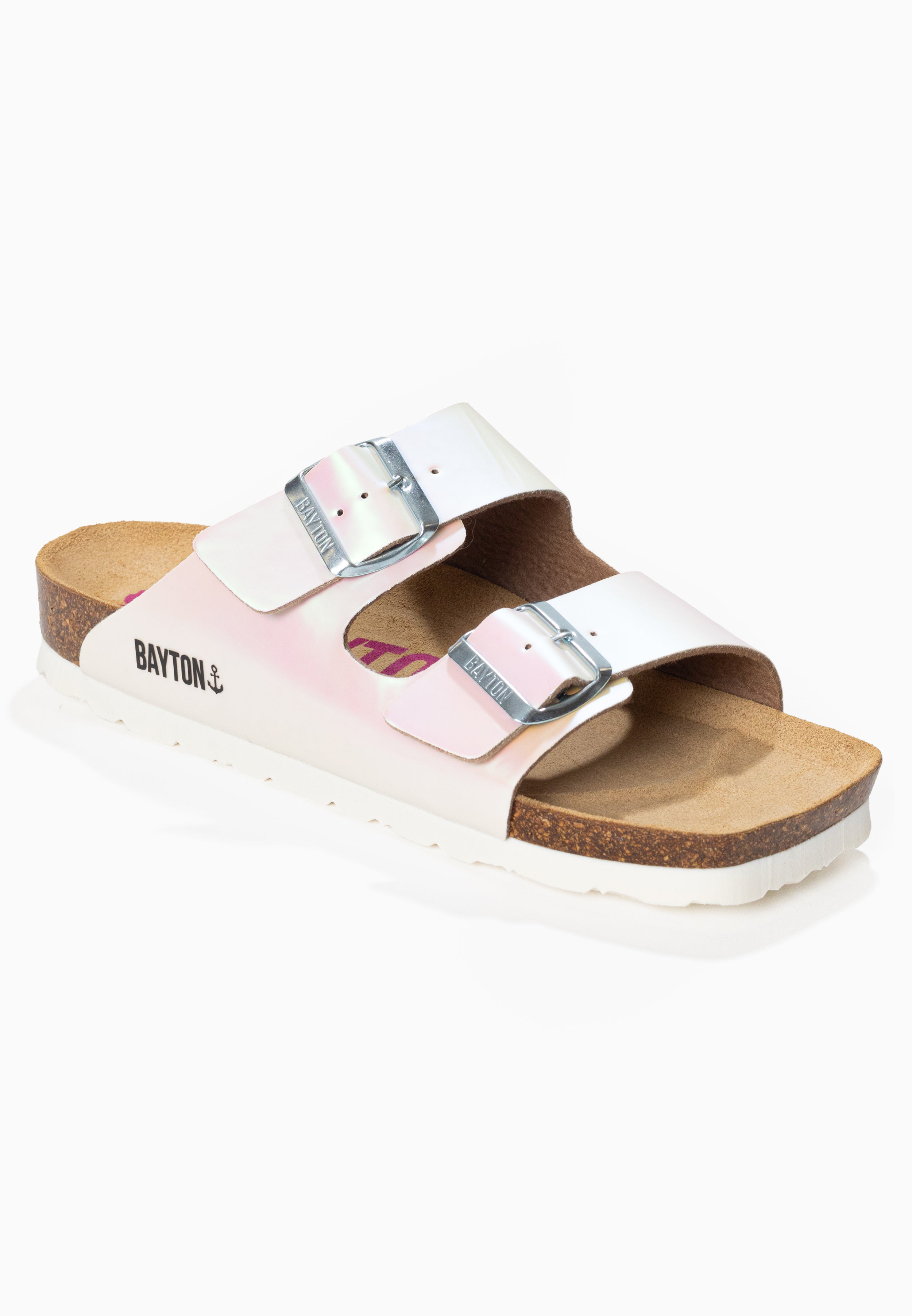 Atlas White Holographic 2 Strap Sandals