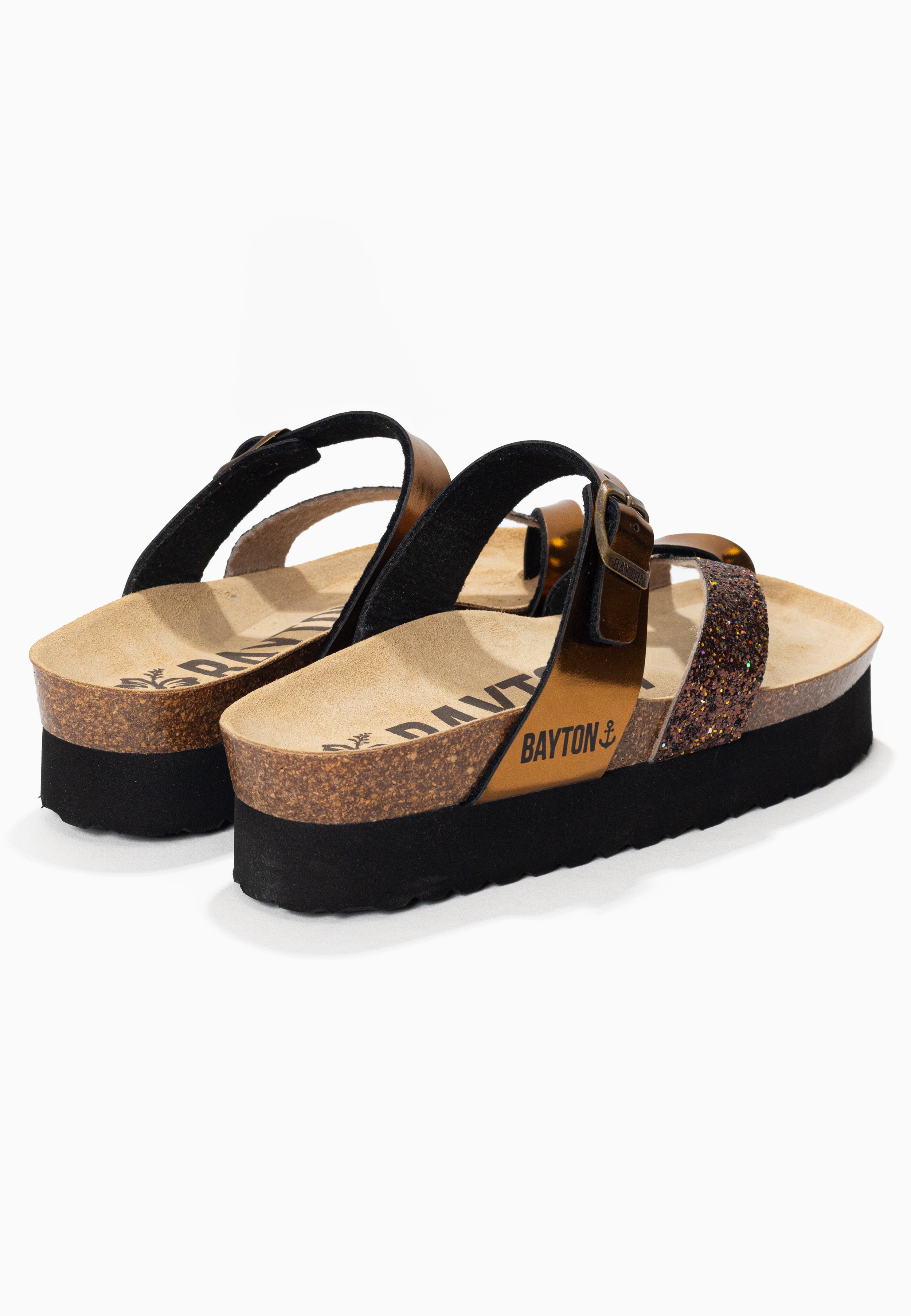 Andromac Bronze and Glitter Platform Sandals