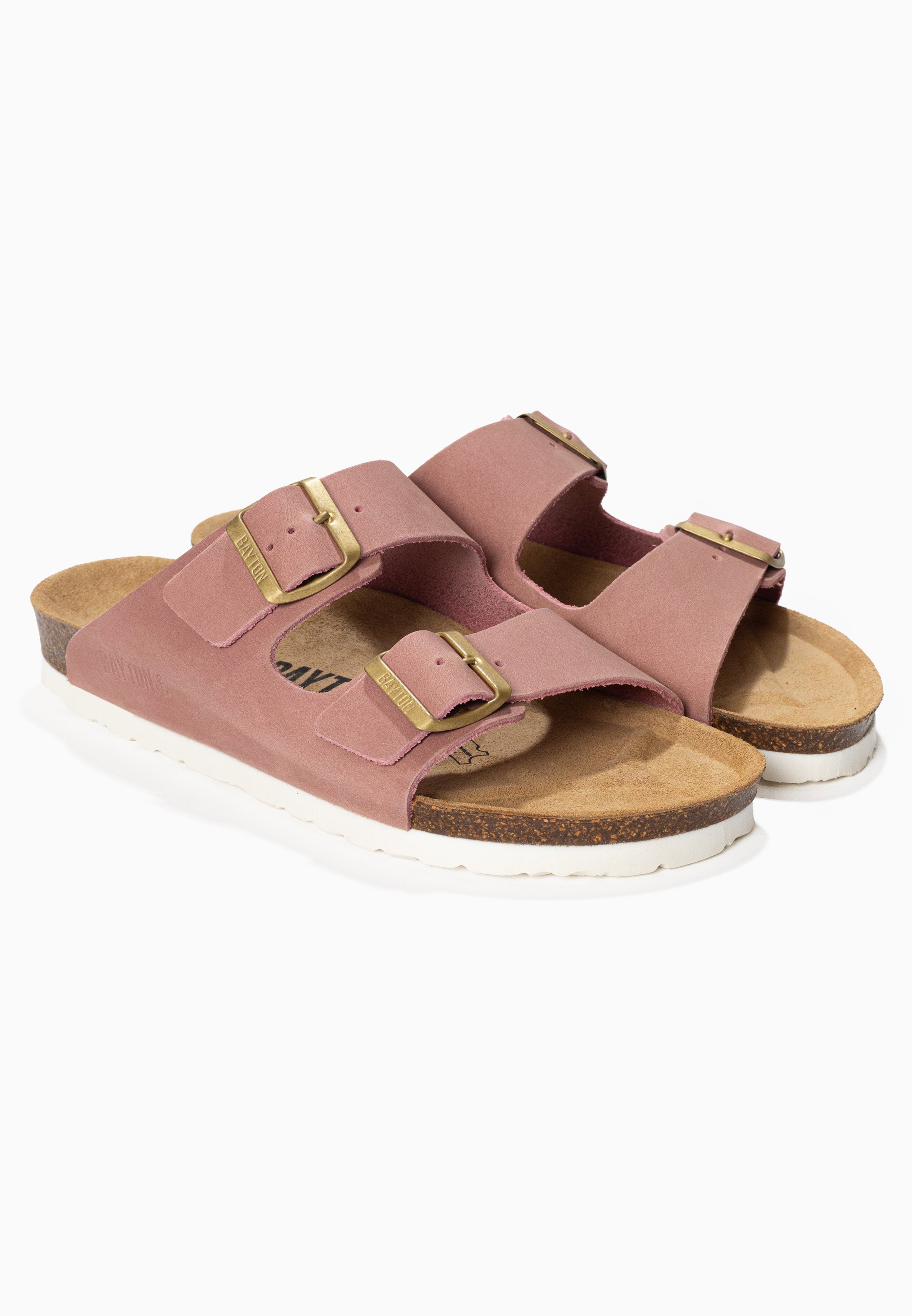 Sandales 2 Brides Atlas Rose 100% Cuir