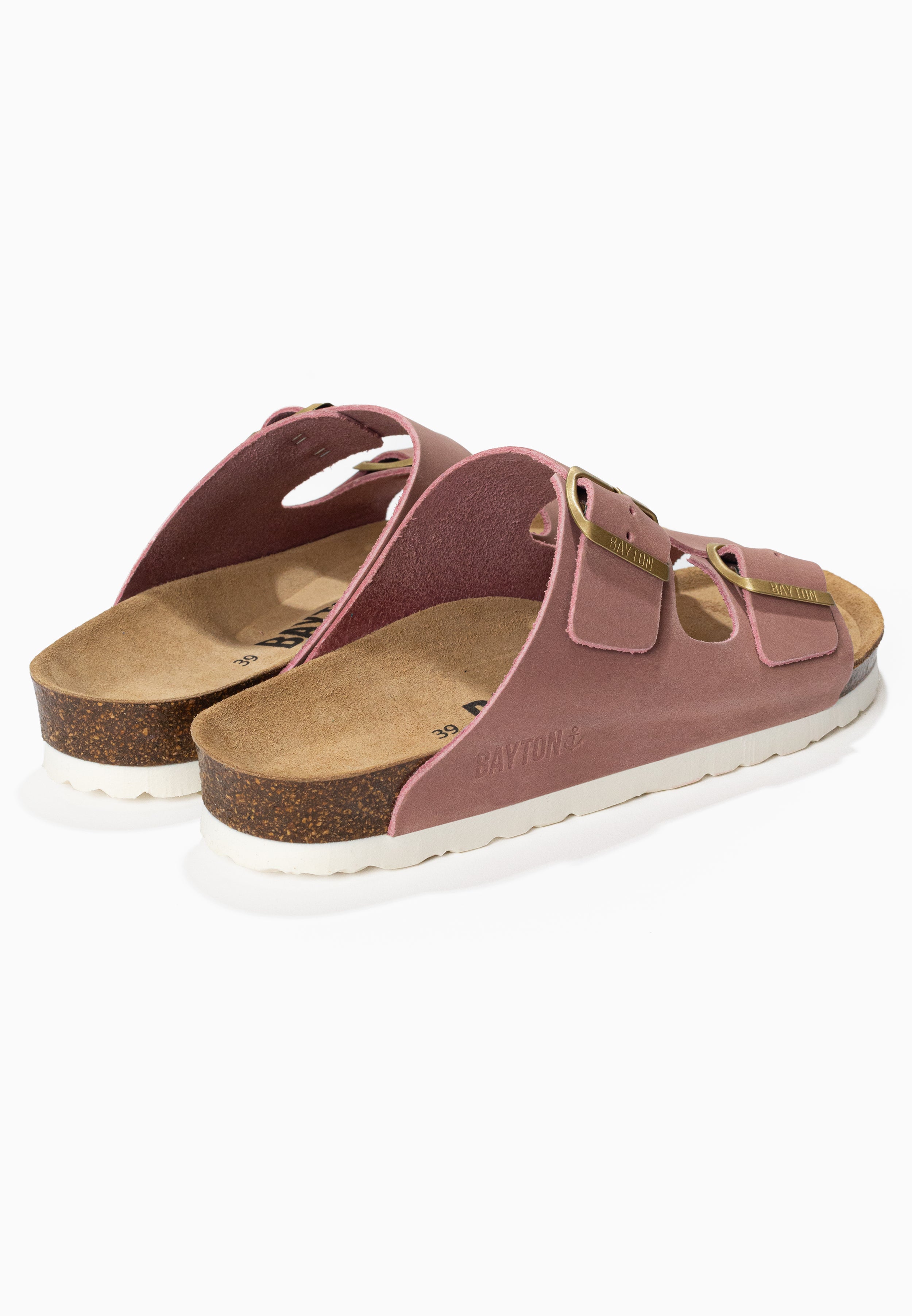 Sandales 2 Brides Atlas Rose 100% Cuir