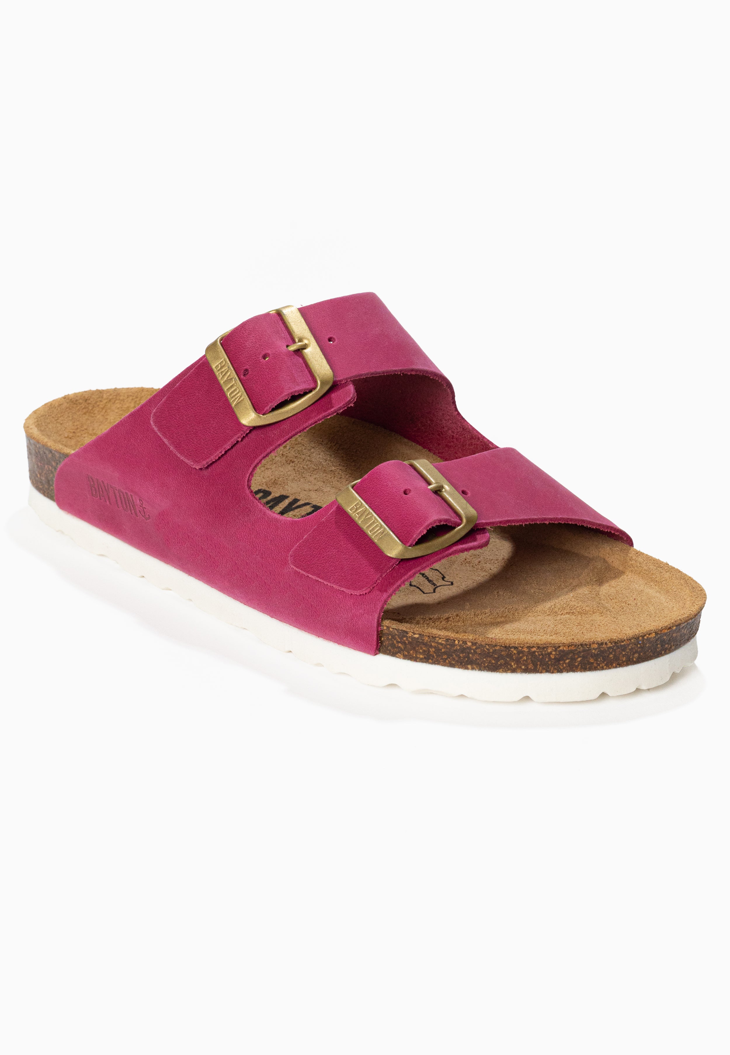 Sandales 2 Brides Atlas Fuschia 100% Cuir