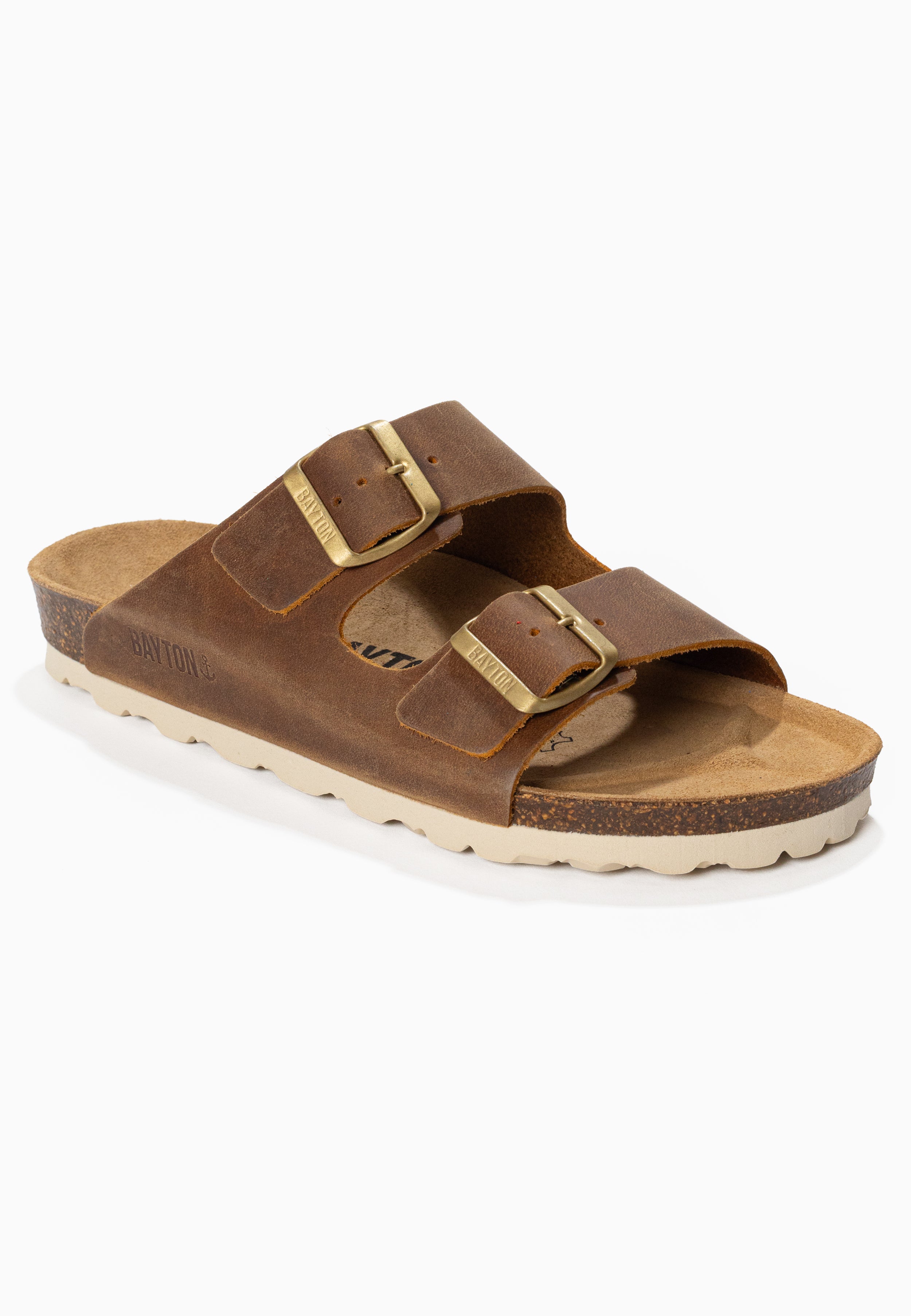 Sandales 2 Brides Atlas Camel 100% Cuir