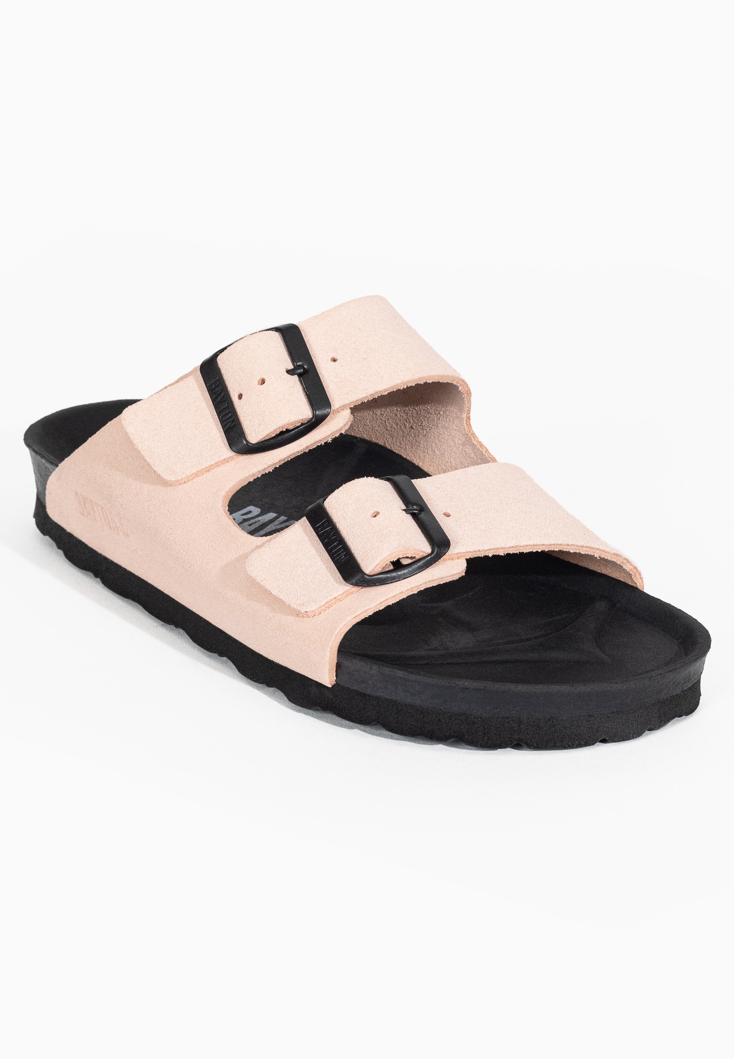 Atlas Nude Suede Leather 2 Strap Sandals