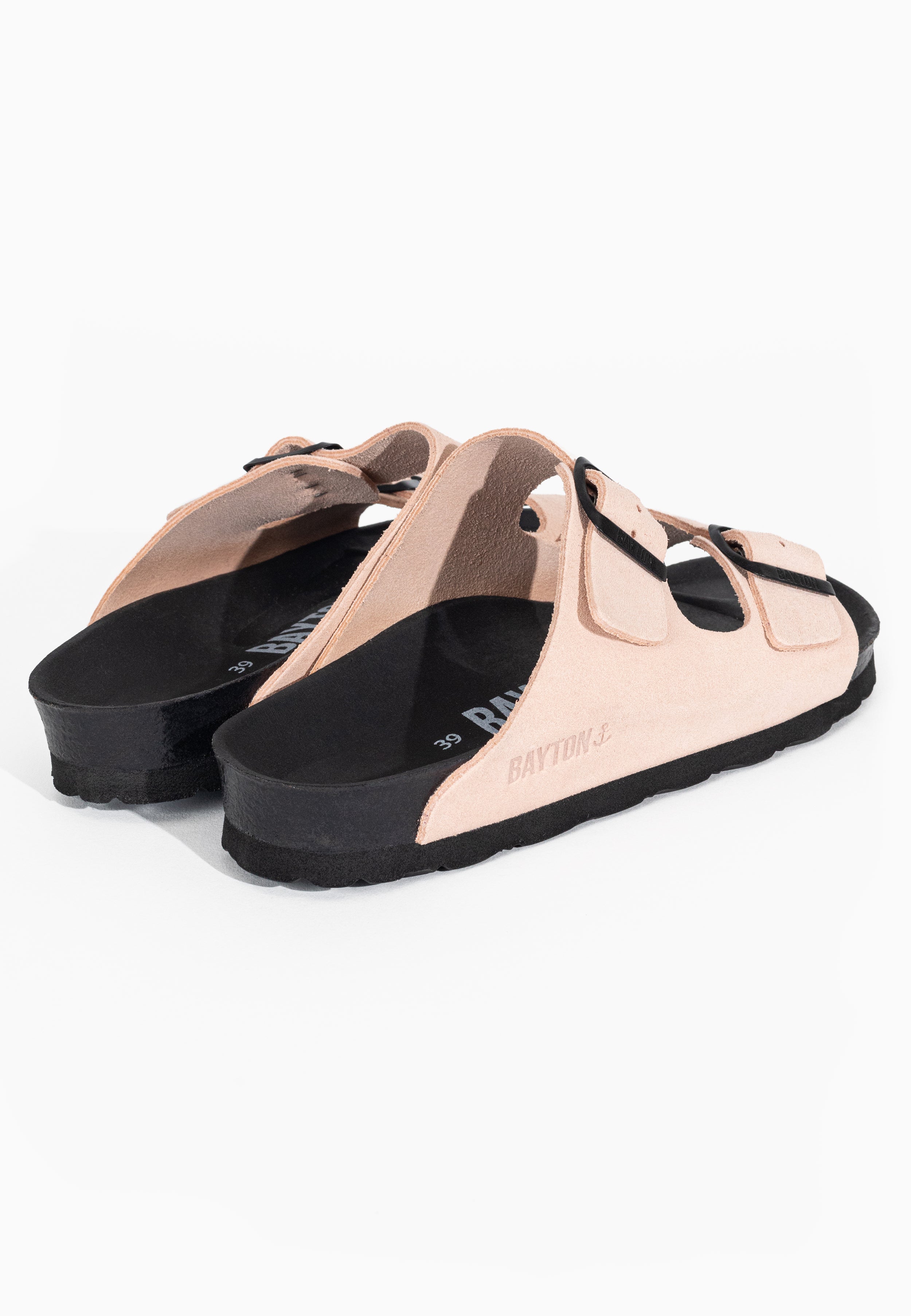 Atlas Nude Suede Leather 2 Strap Sandals