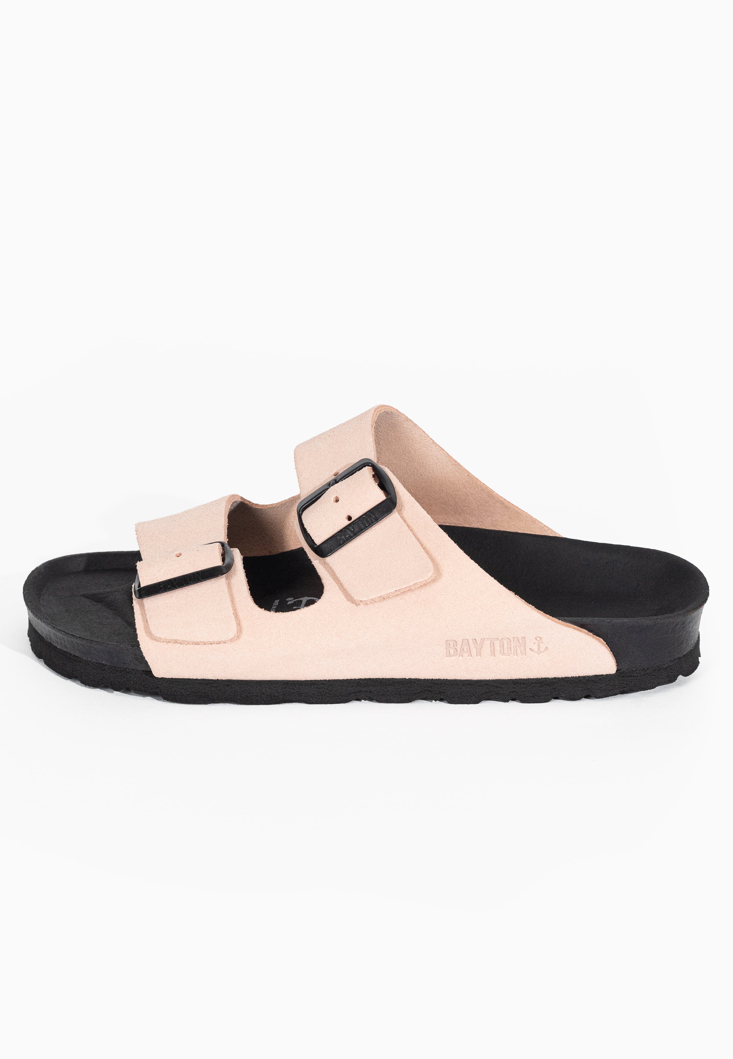 Atlas Nude Suede Leather 2 Strap Sandals