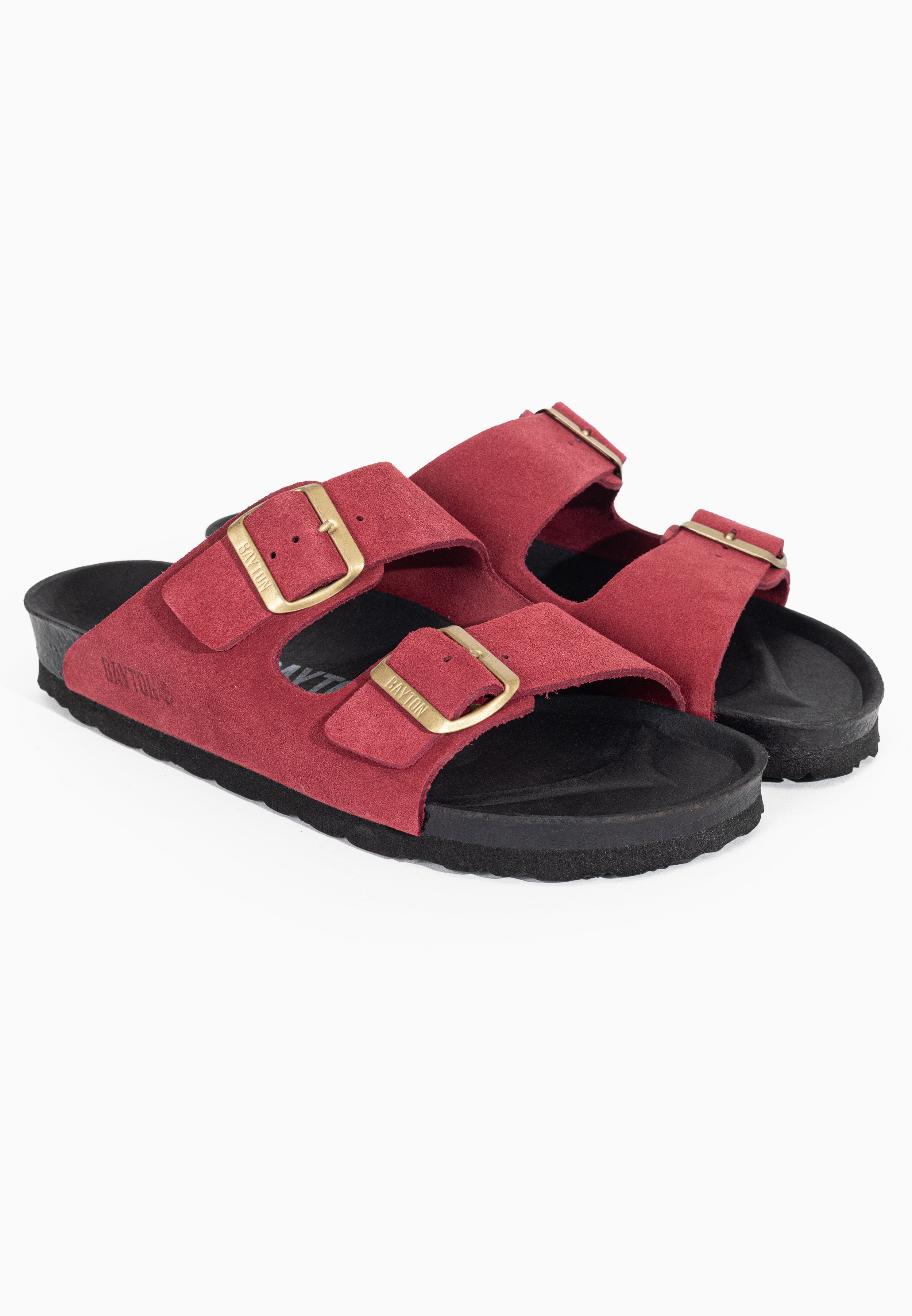 Atlas Bordeaux Suede Leather 2 Strap Sandals