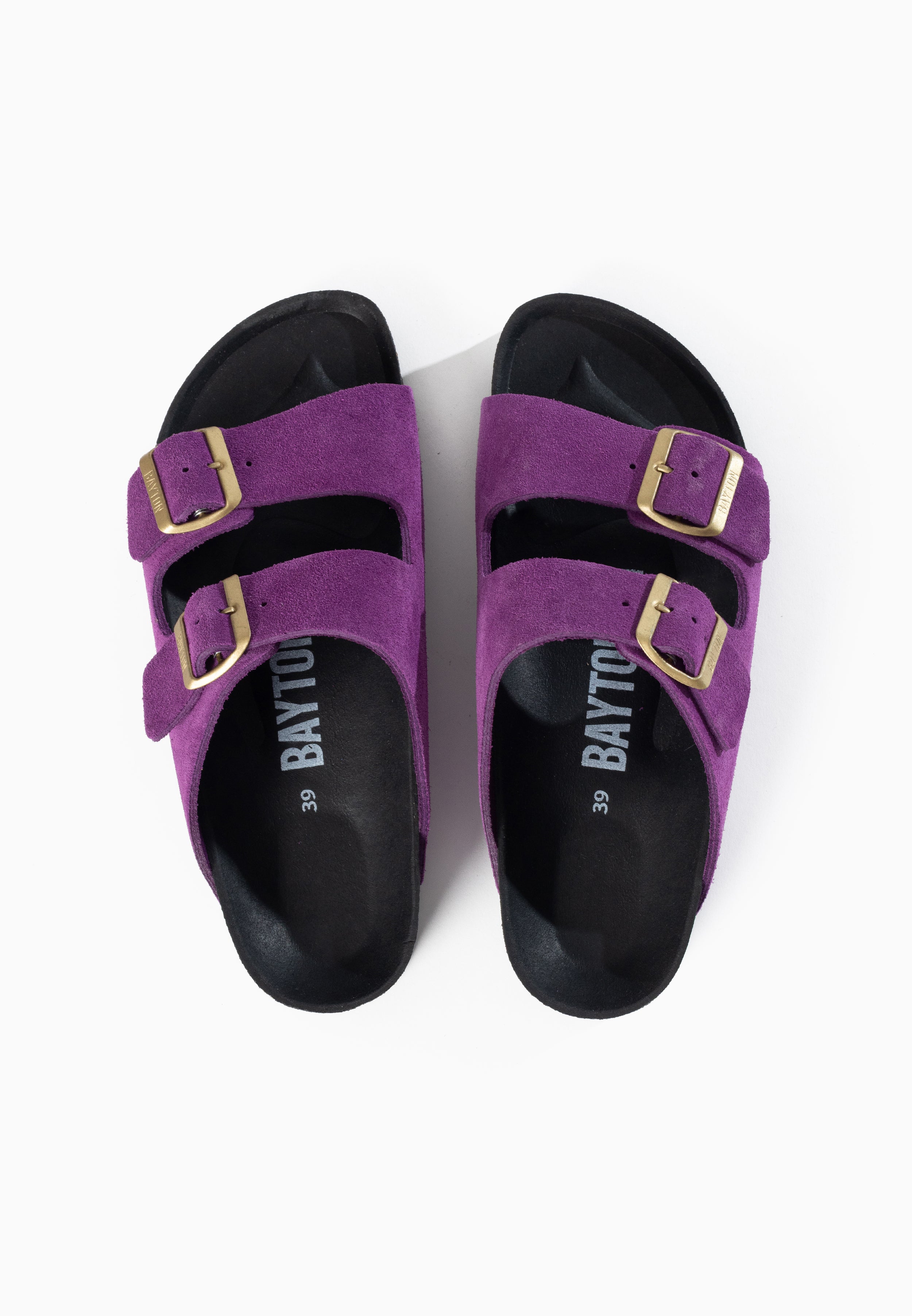 Atlas Violet Suede Leather 2 Strap Sandals