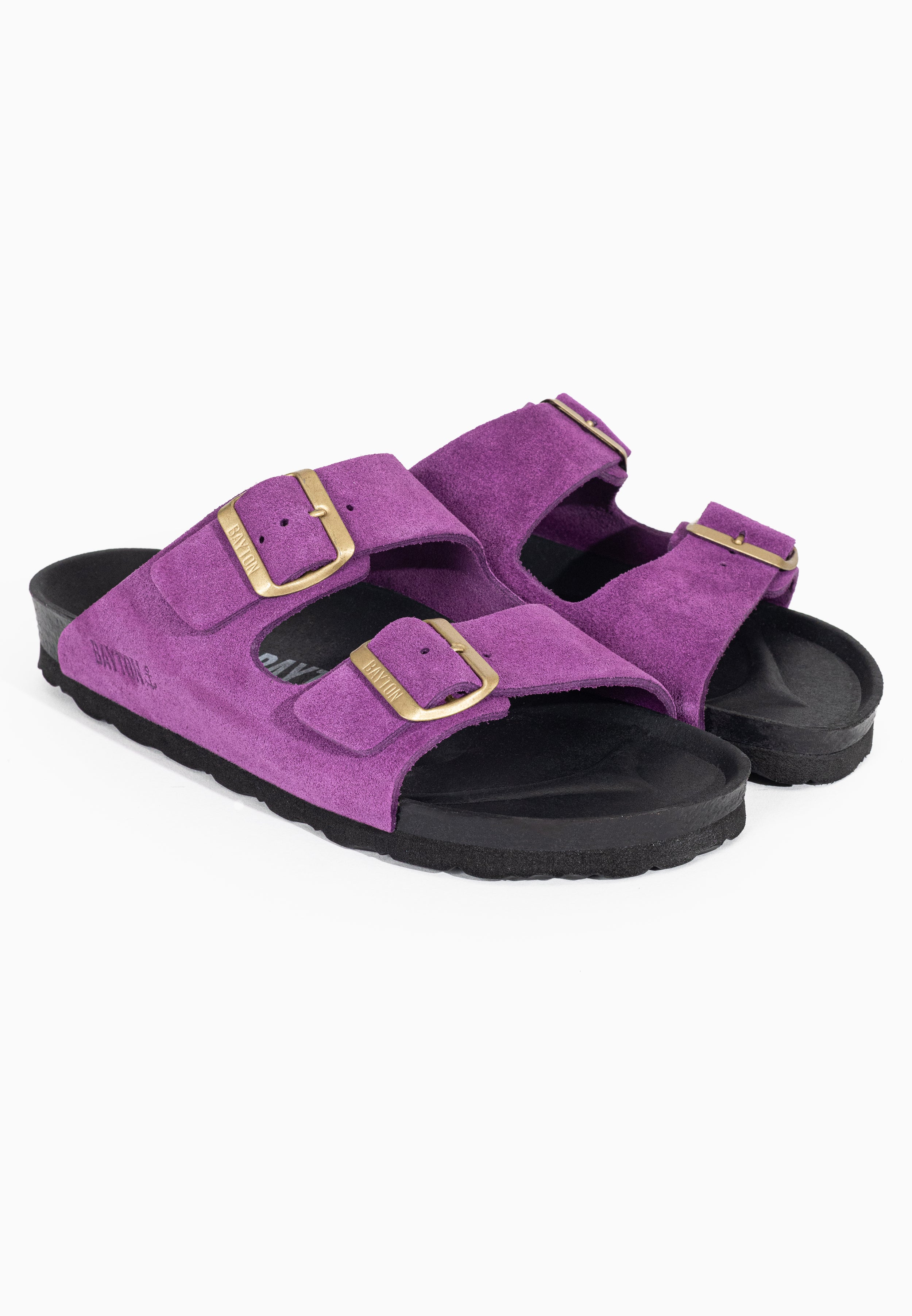 Atlas Violet Suede Leather 2 Strap Sandals