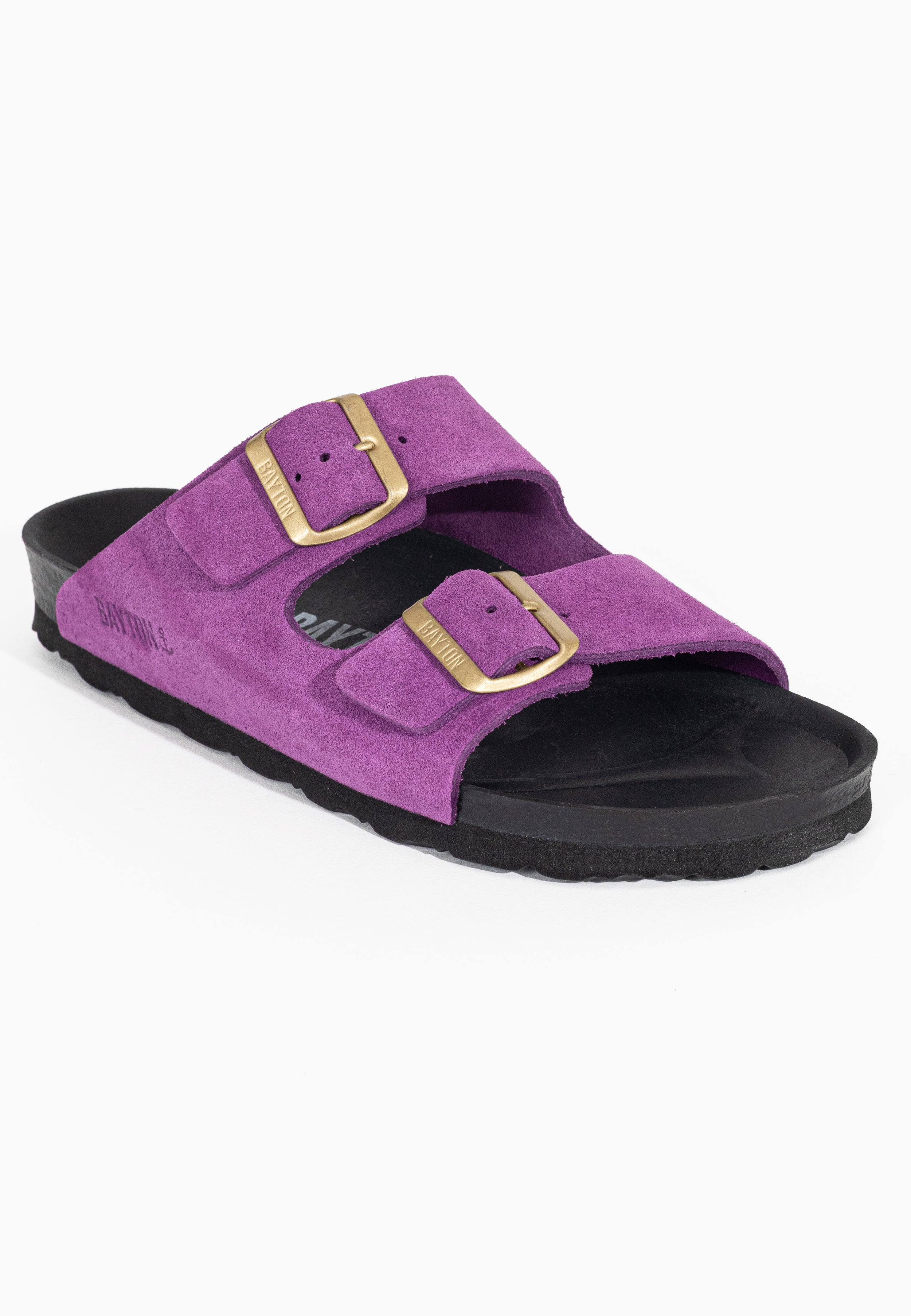 Atlas Violet Suede Leather 2 Strap Sandals