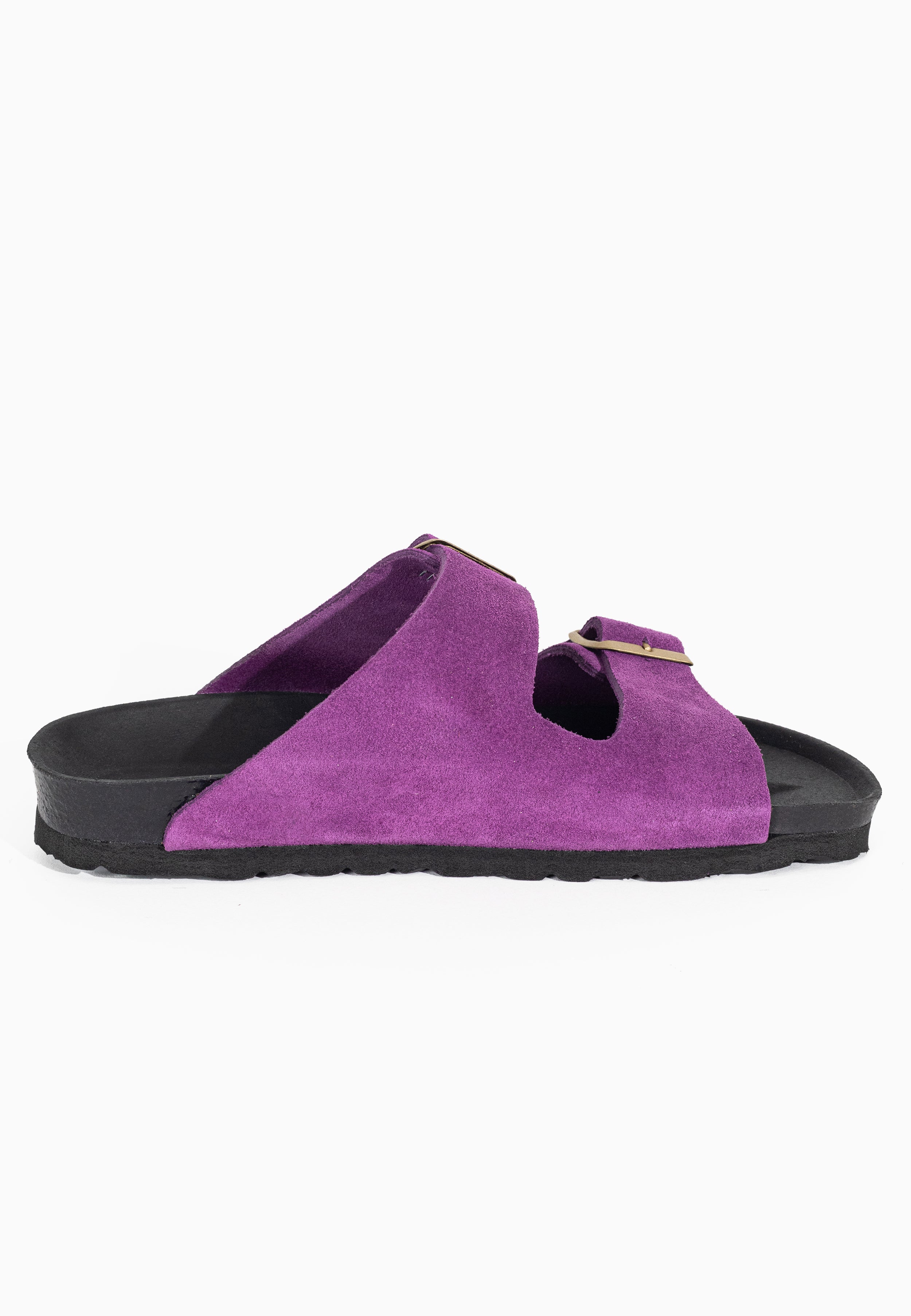 Atlas Violet Suede Leather 2 Strap Sandals