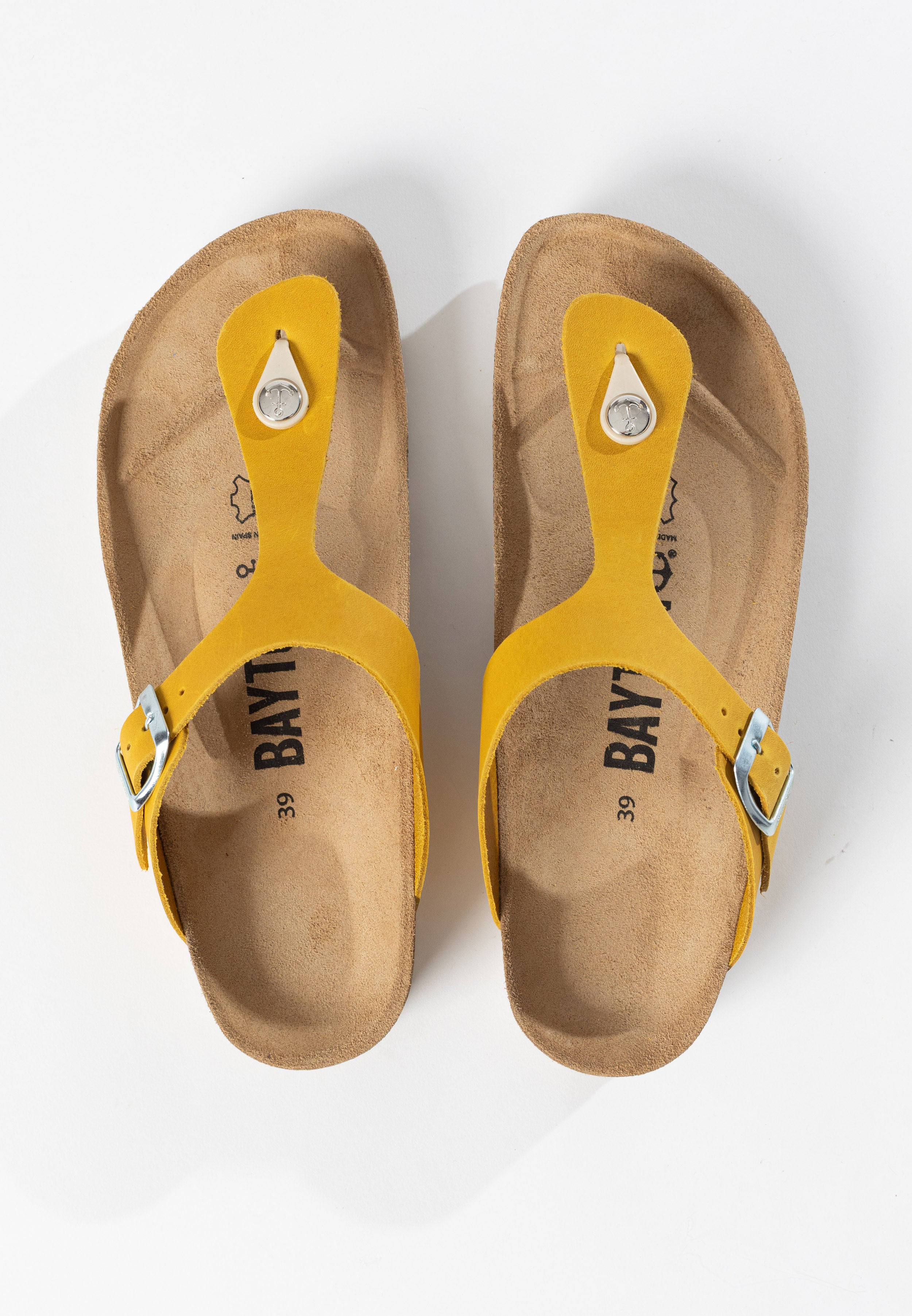 Yellow Mercury 100% Leather Toe-Strap Sandals