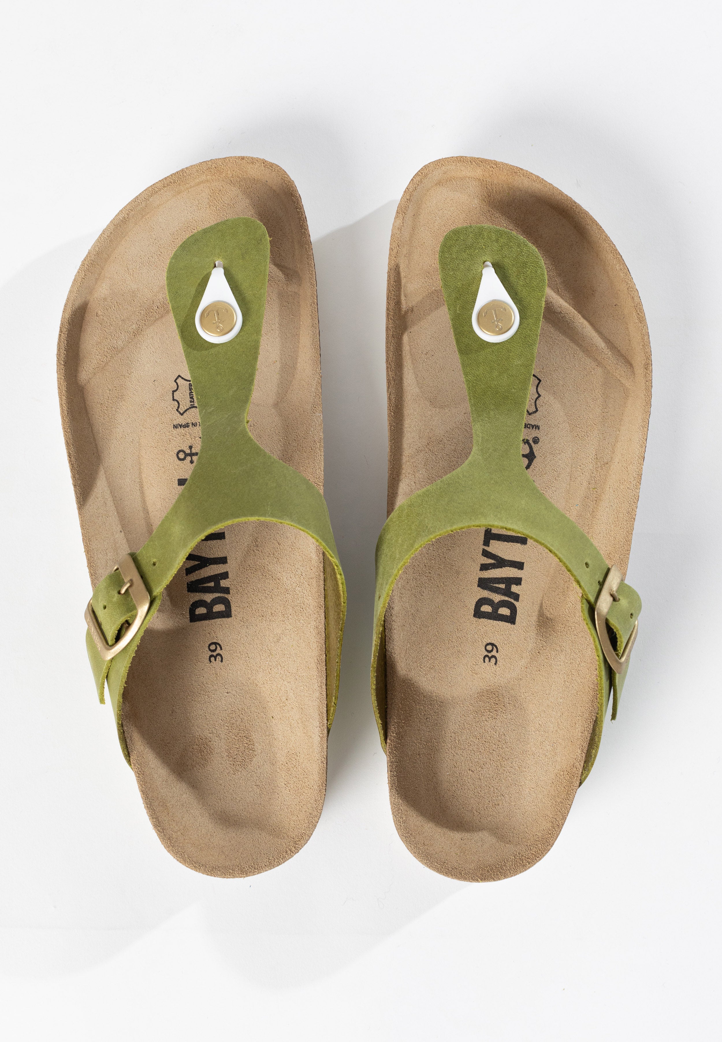 Green Mercury 100% Leather Toe Post Sandals